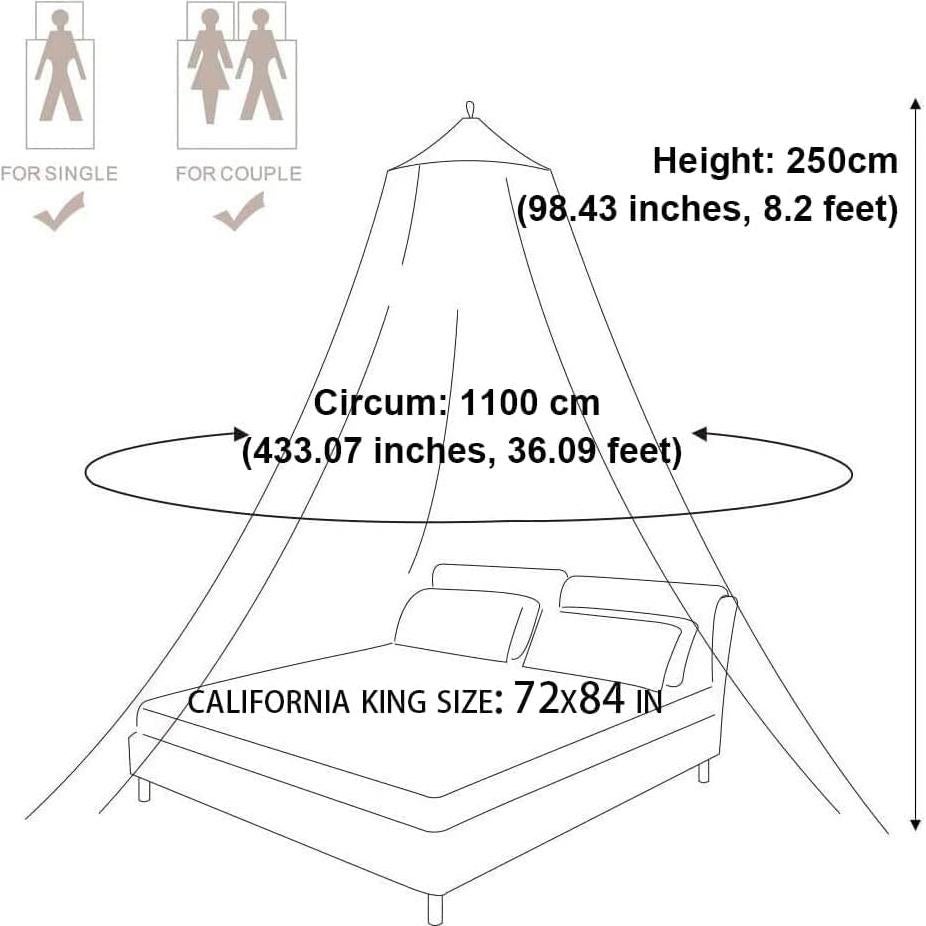 Red de Mosquito YOOJEE para Cama Reina o Rey 228.6x398.8cm