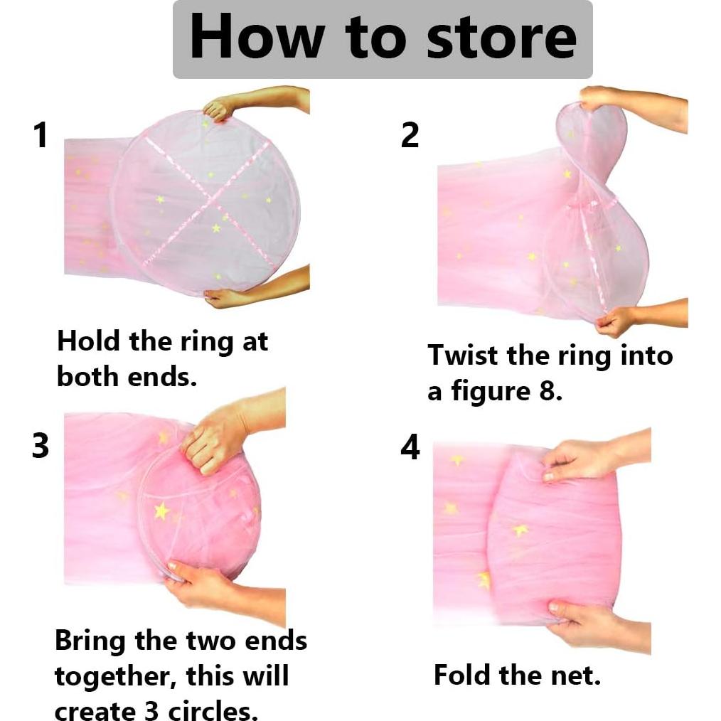 Red de Mosquito BCBYou con Dosel Estrellas Brillantes 60x260cm