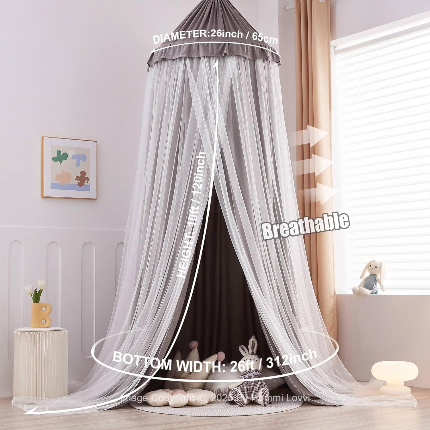Dosel de Cama Hommi Lovvi Gris con Luces de Estrellas 280 cm