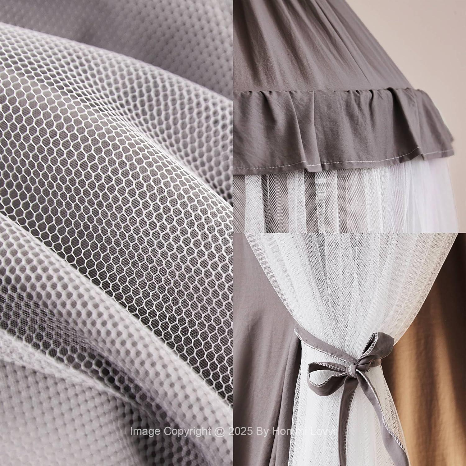 Dosel de Cama Hommi Lovvi Gris con Luces de Estrellas 280 cm