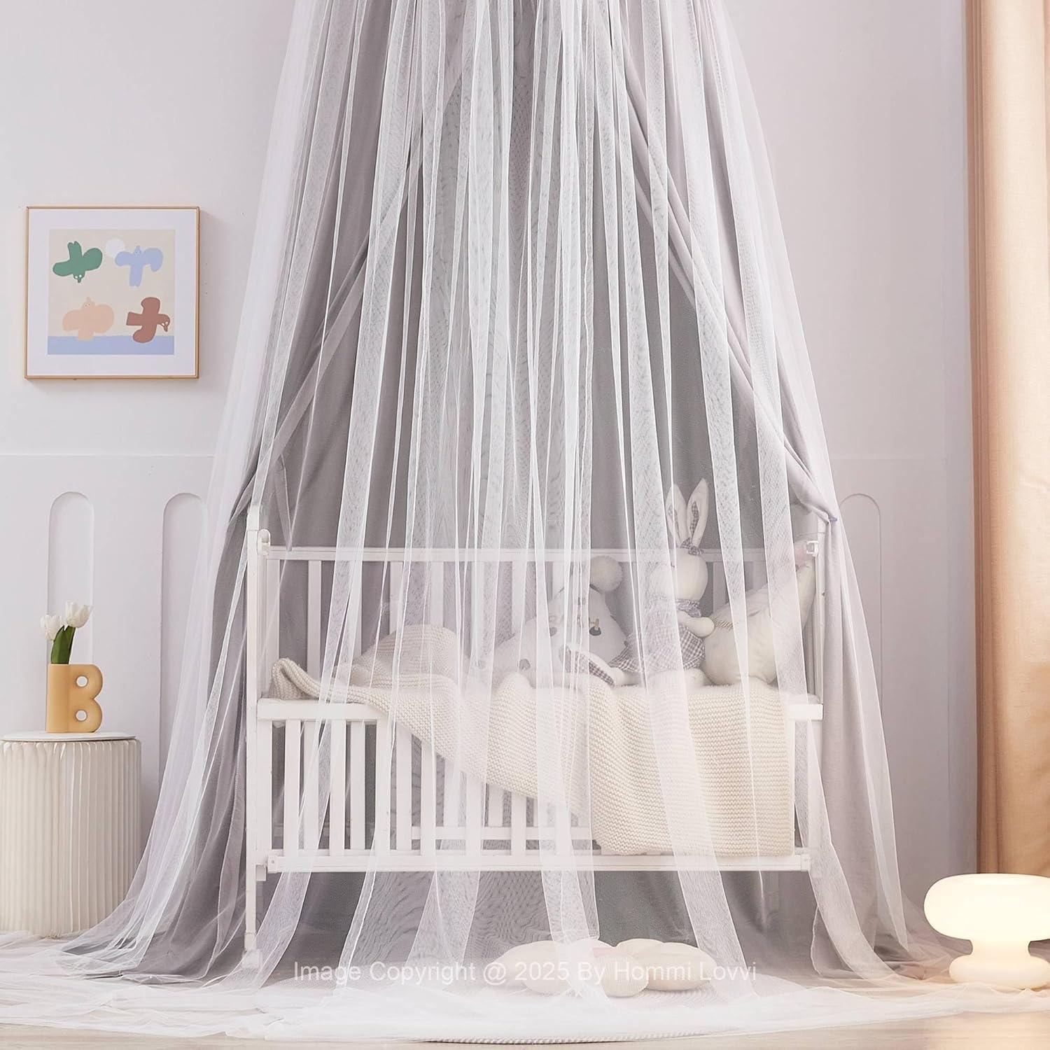 Dosel de Cama Hommi Lovvi Gris con Luces de Estrellas 280 cm