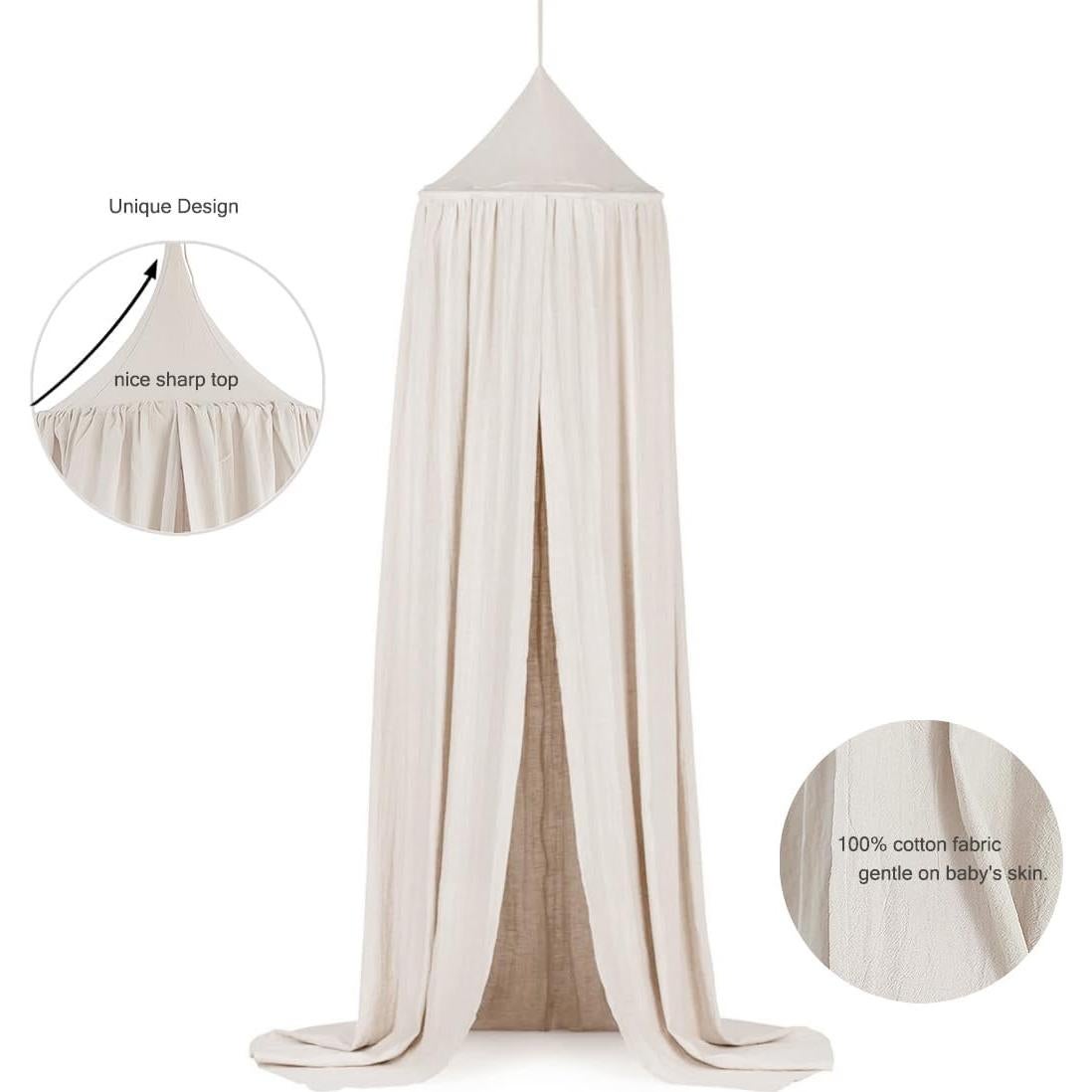 Dosel Redondo para Cama de Niños CuteeHagl 230cm Algodón