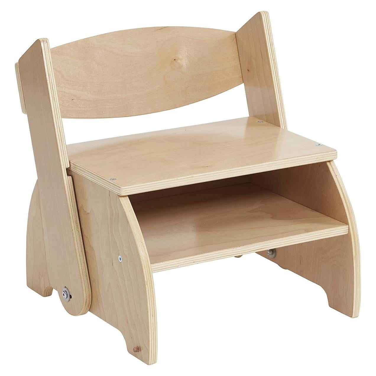 Taburete y Silla Plegable ECR4Kids Natural para Niños