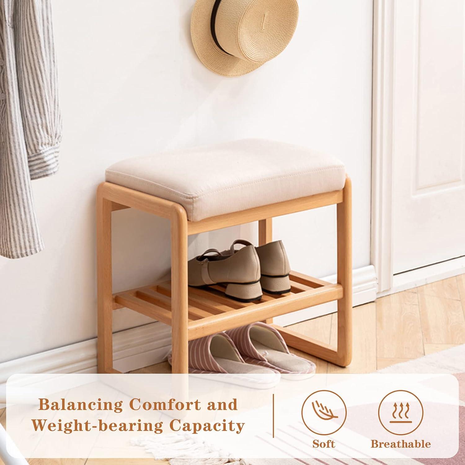 Banco de Almacenamiento para Zapatos Bamskov 60 cm Natural