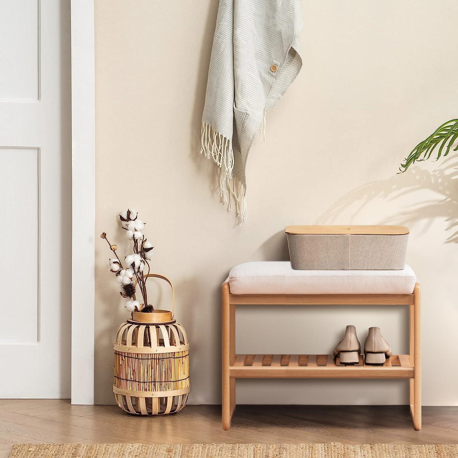 Banco de Almacenamiento para Zapatos Bamskov 60 cm Natural