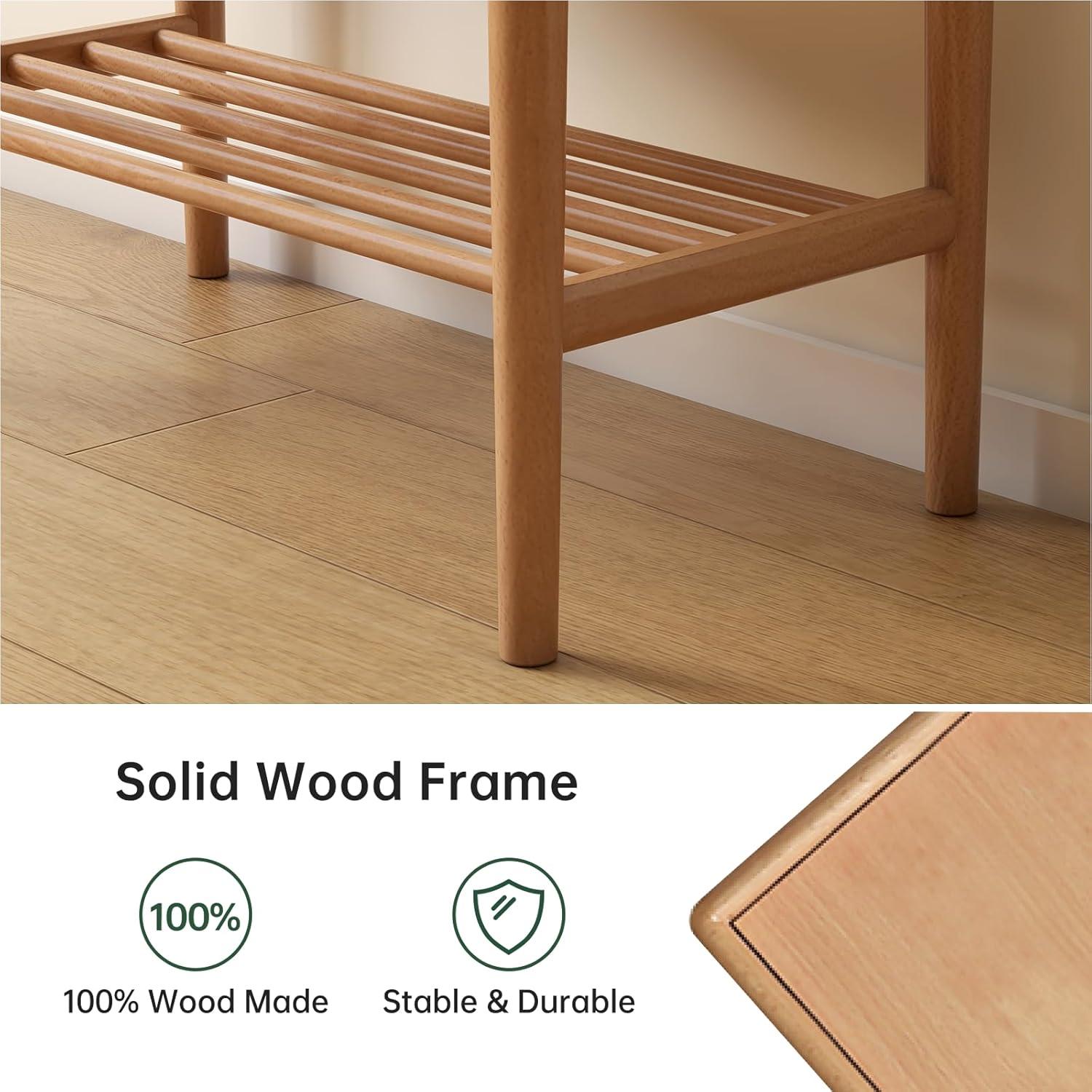 Banco de Zapatos de Madera Haya Wayshome 60x30x42 cm Natural