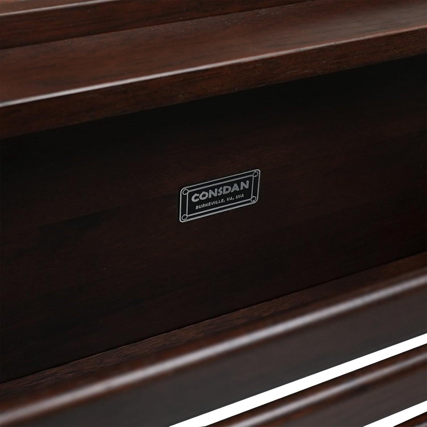 Banco de Zapatos CONSDAN de Madera Nogal Oscuro 3 Niveles