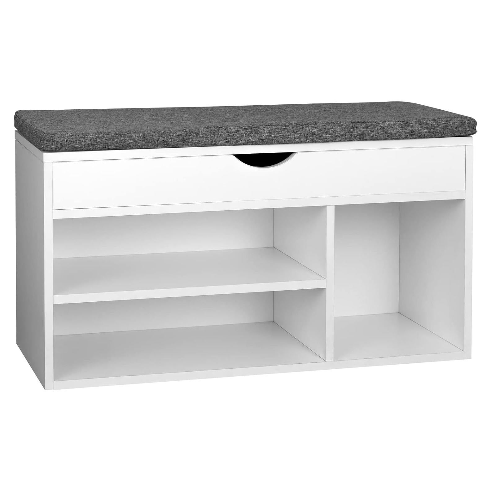 Banco de Almacenamiento de Zapatos WelFurGeer Blanco y Gris