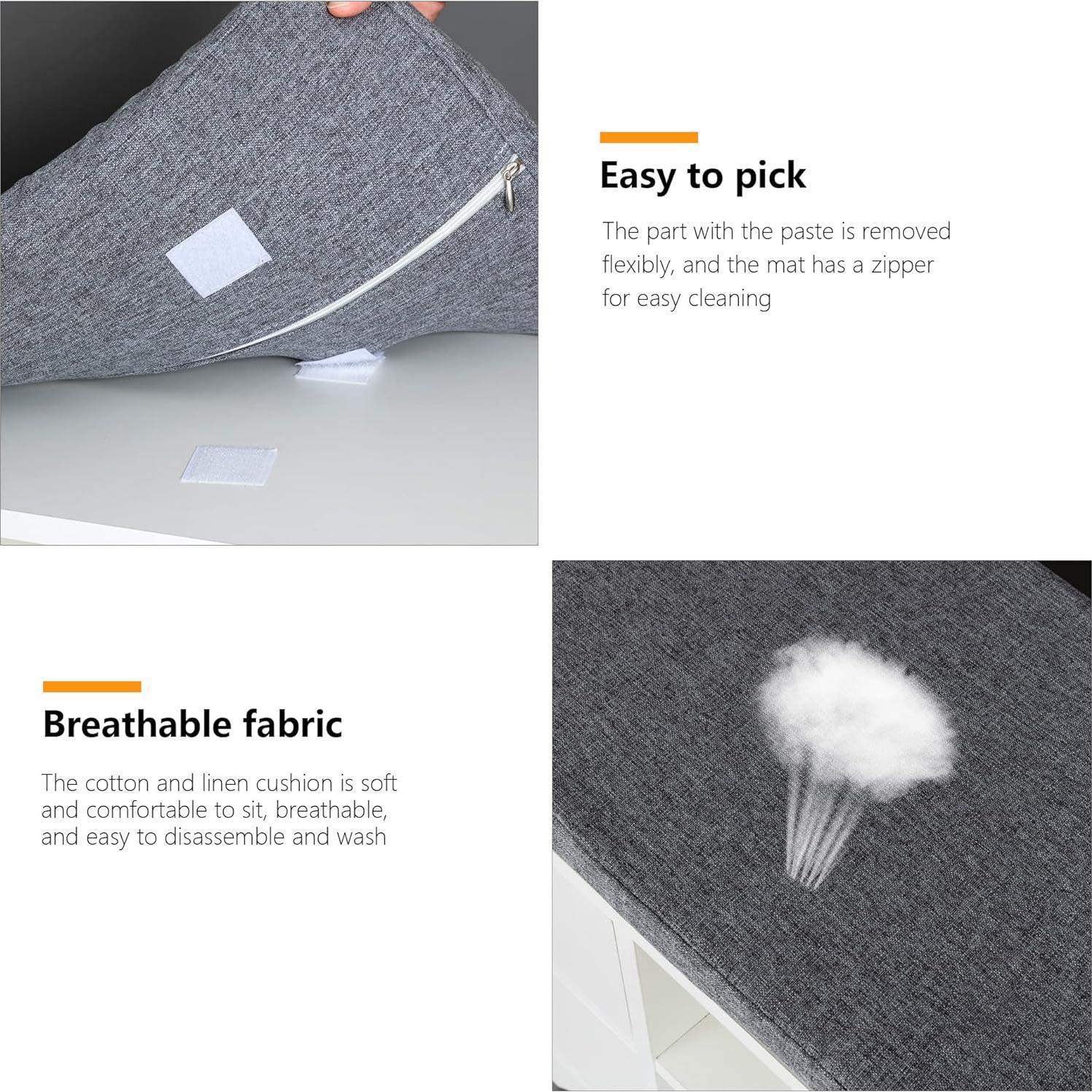 Banco de Almacenamiento de Zapatos WelFurGeer Blanco y Gris