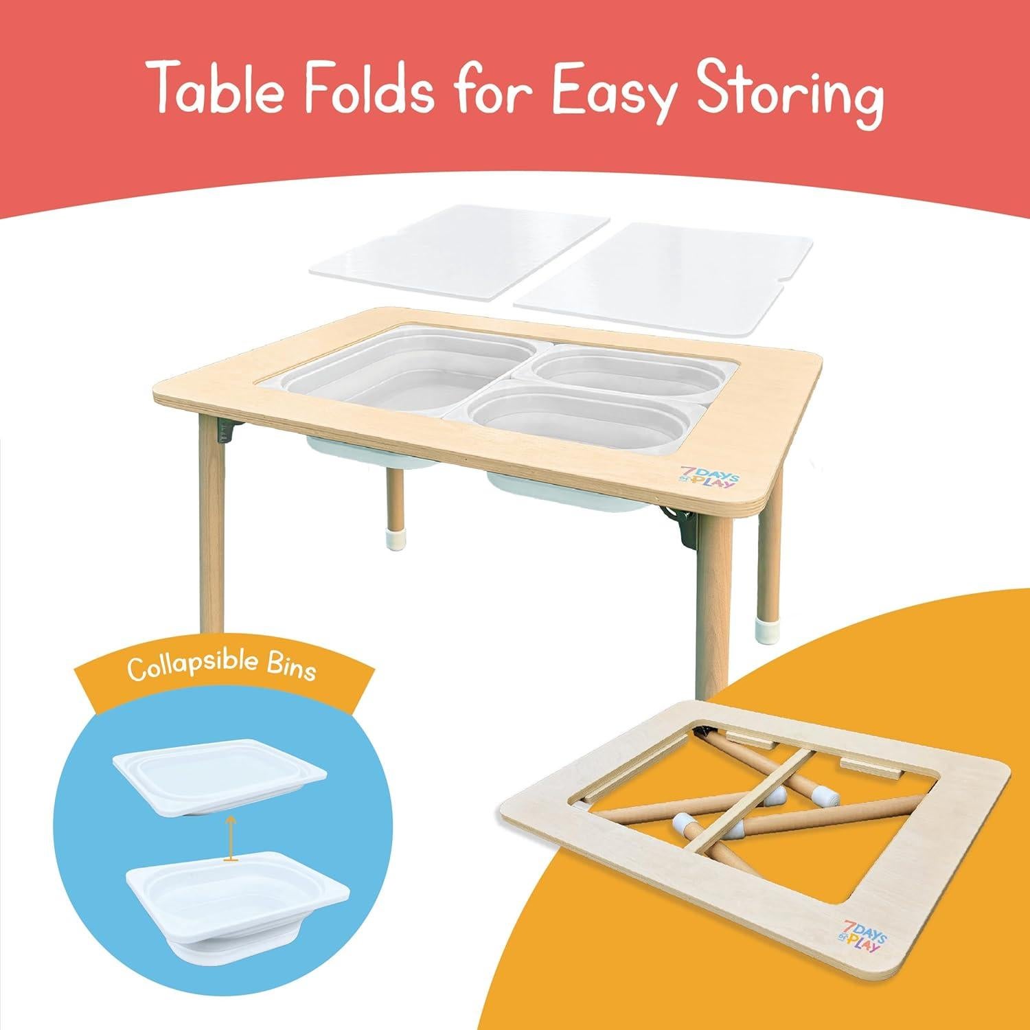 Mesa de Actividades Sensoriales 7 Días de Juego Plegable 75.9x54.9cm