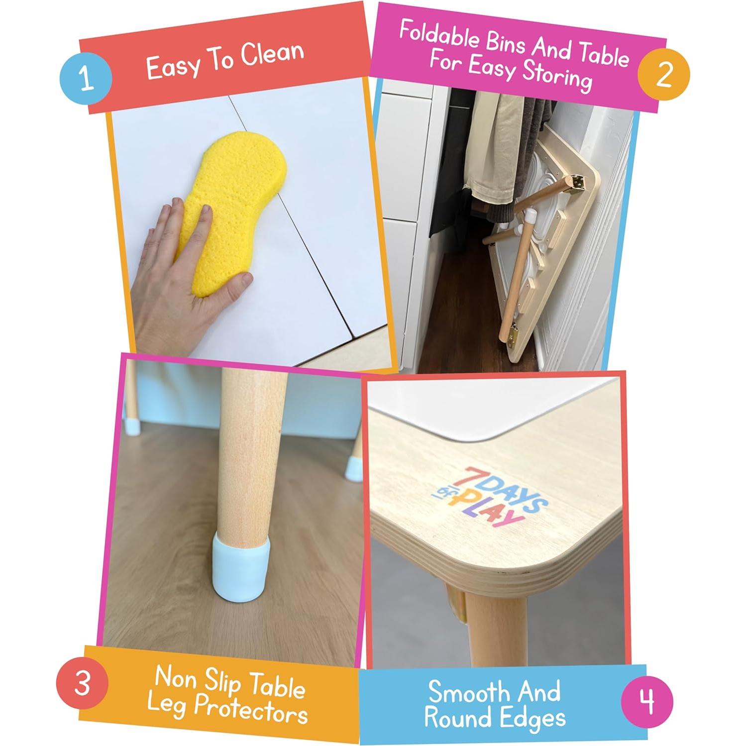 Mesa de Actividades Sensoriales 7 Días de Juego Plegable 75.9x54.9cm