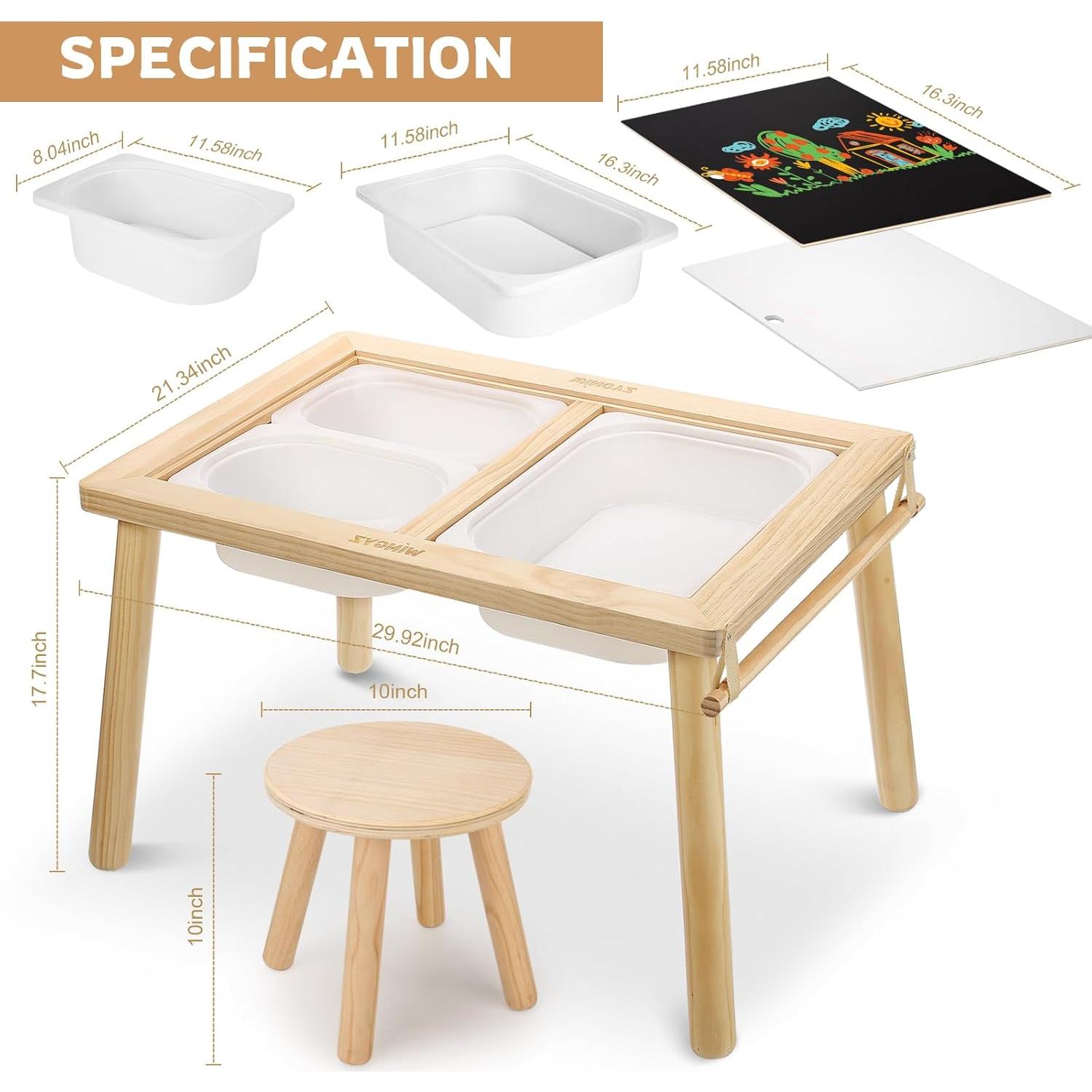 Mesa y Sillas Sensoriales Wingyz 3 en 1 para Niños