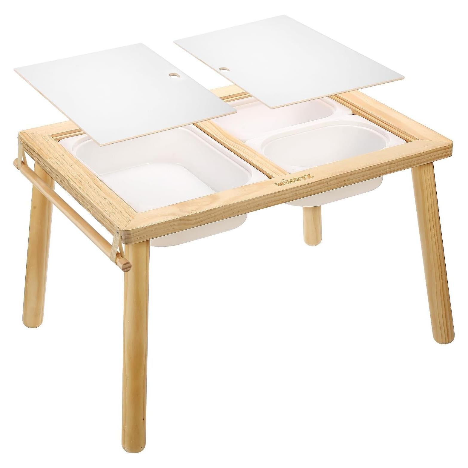 Mesa Sensorial para Niños Wingyz 76x53 cm Madera Blanca