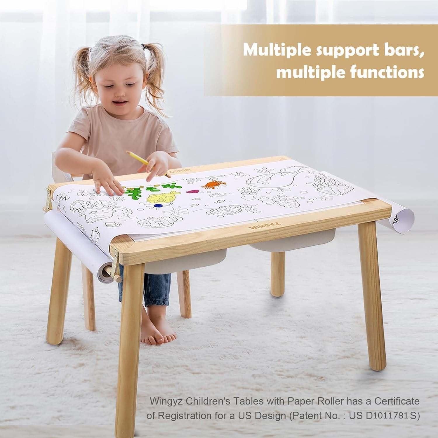 Mesa Sensorial para Niños Wingyz 76x53 cm Madera Blanca