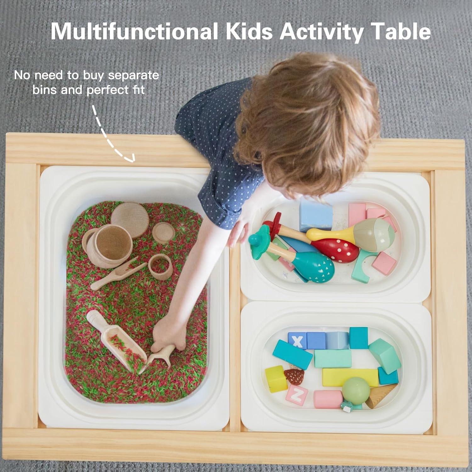 Mesa Sensorial Frogprin para Niños 3 a 5 Años con 3 Contenedores