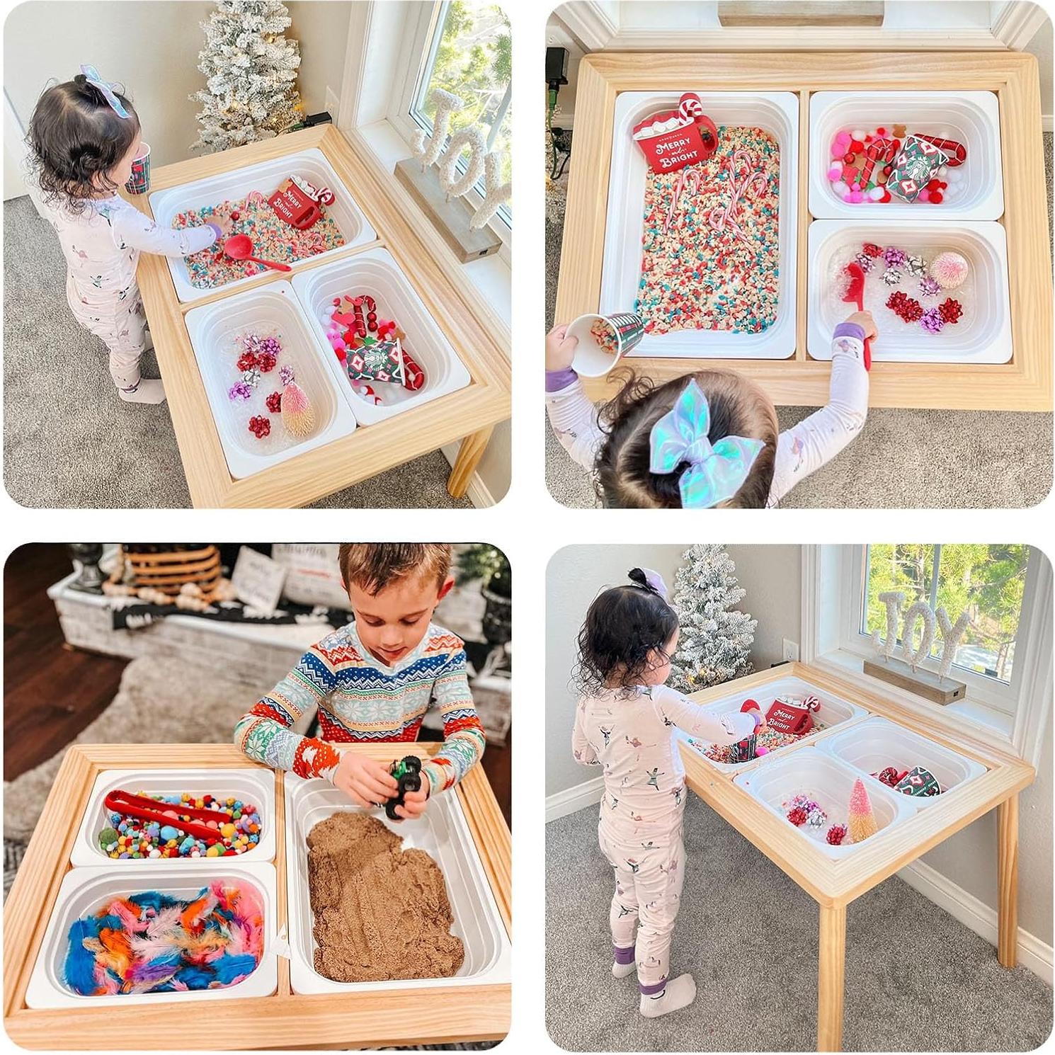 Mesa Sensorial Asweets para Niños 73.66x50.8 cm con 3 Contenedores