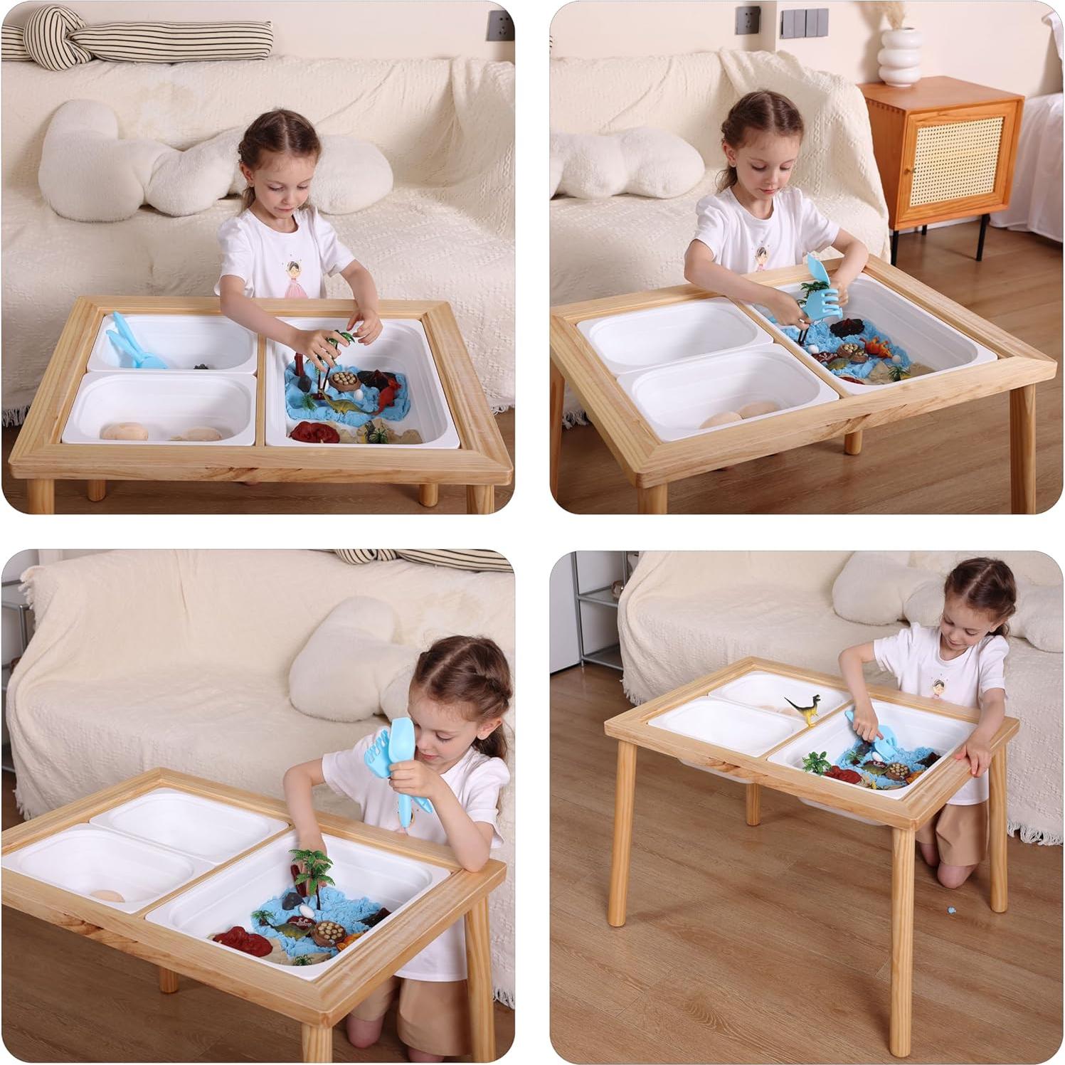 Mesa Sensorial Asweets para Niños 73.66x50.8 cm con 3 Contenedores