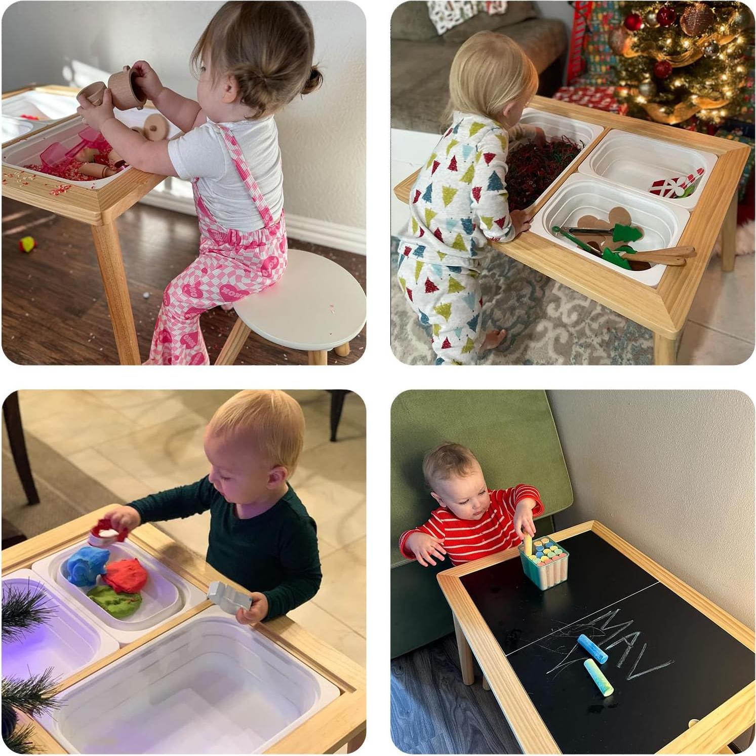 Mesa Sensorial Asweets para Niños 73.66x50.8 cm con 3 Contenedores