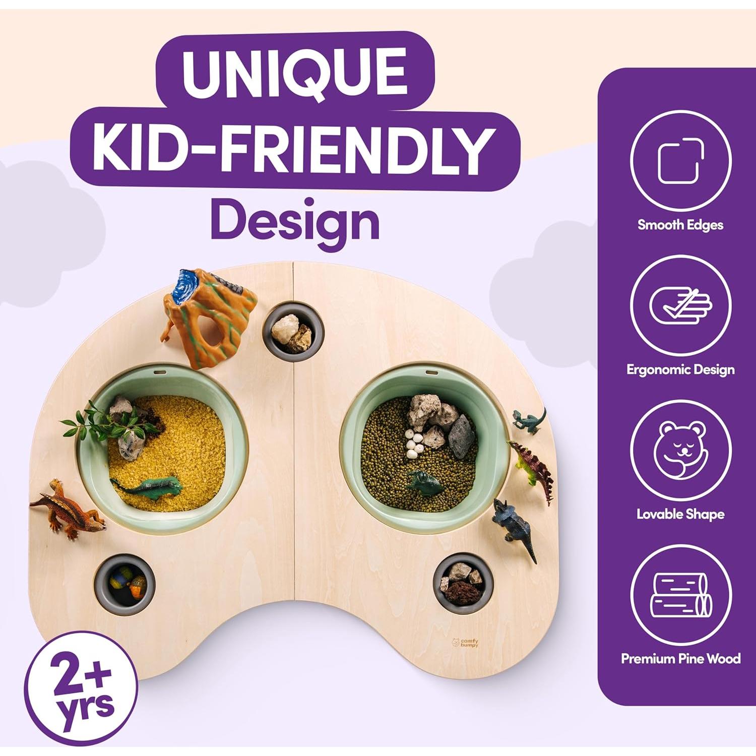 Mesa Sensorial ComfyBumpy para Niños 63x79.5 cm Madera