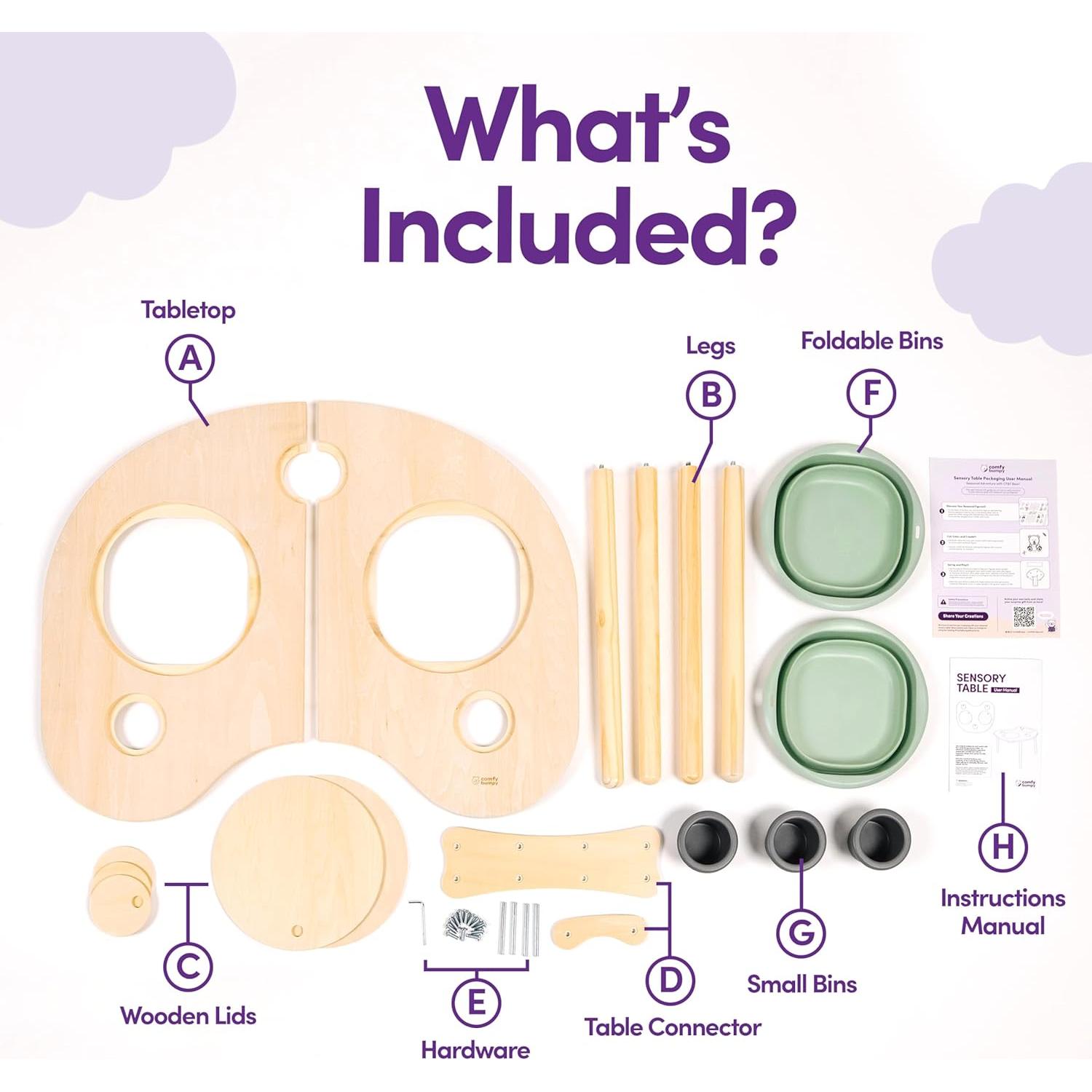 Mesa Sensorial ComfyBumpy para Niños 63x79.5 cm Madera