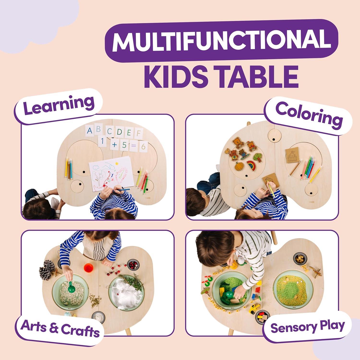 Mesa Sensorial ComfyBumpy para Niños 63x79.5 cm Madera