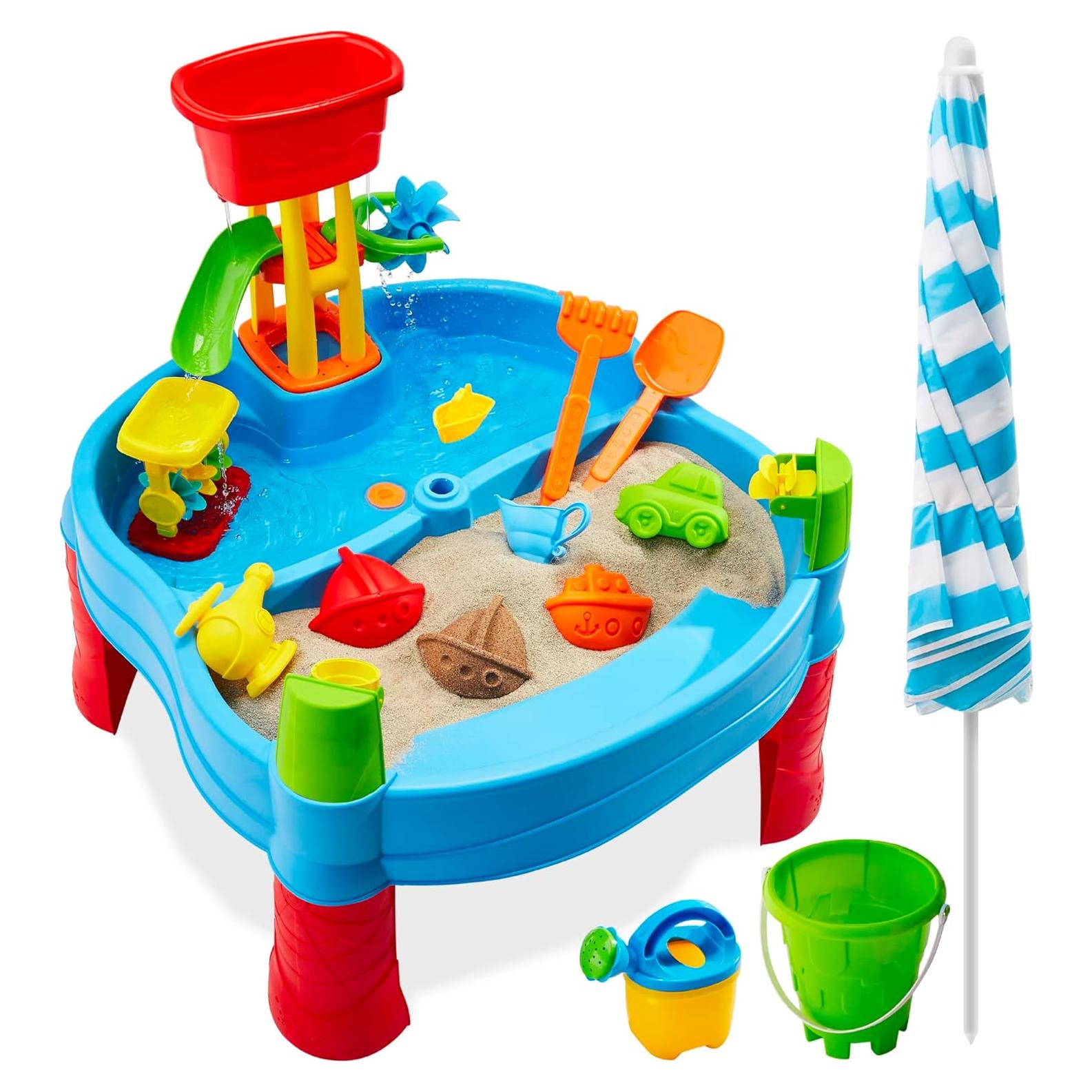 Mesa de Actividad al Aire Libre Mejor Opción 2-en-1 con Paraguas