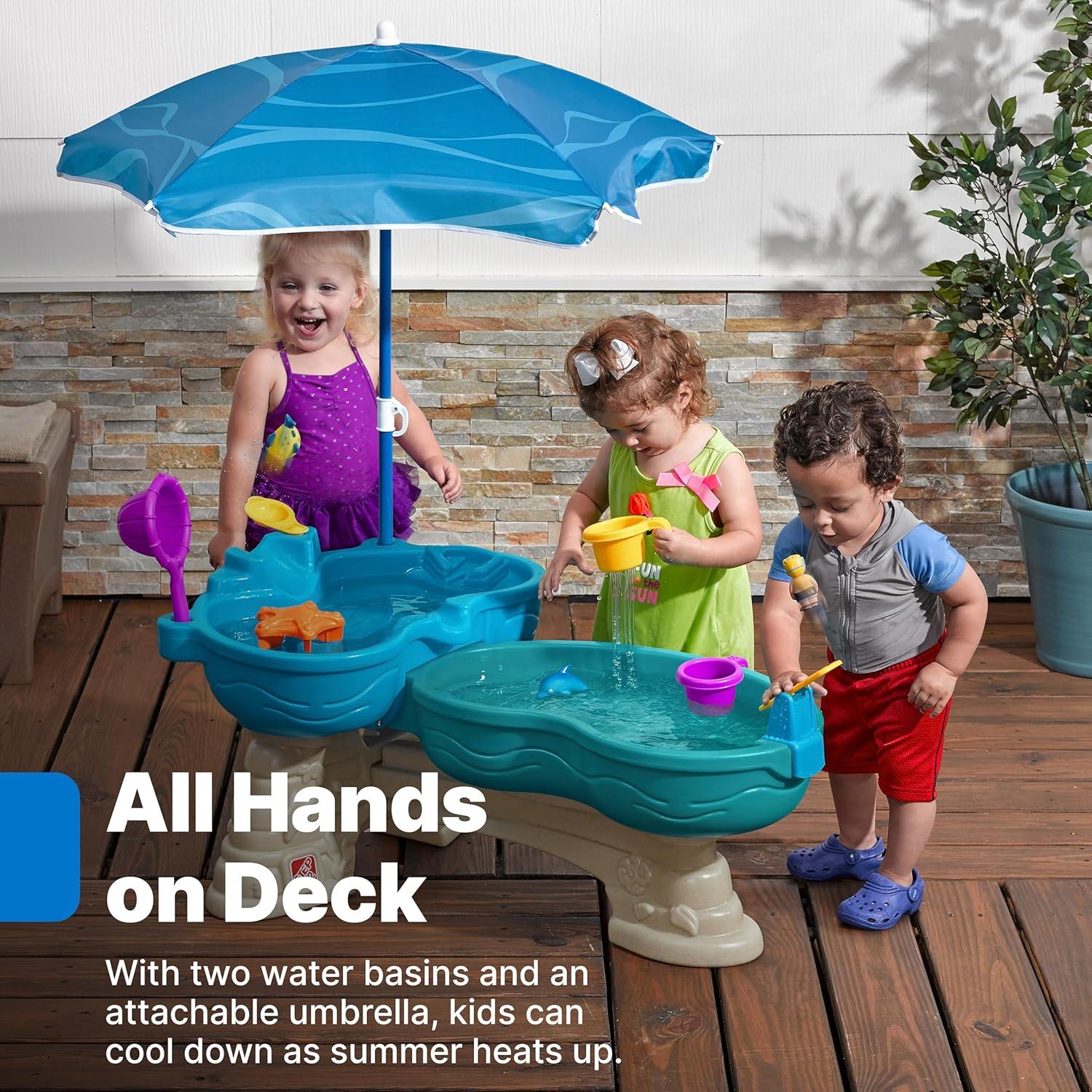 Mesa de Agua Spill & Splash Seaway Step2 con Paraguas y 11 Accesorios