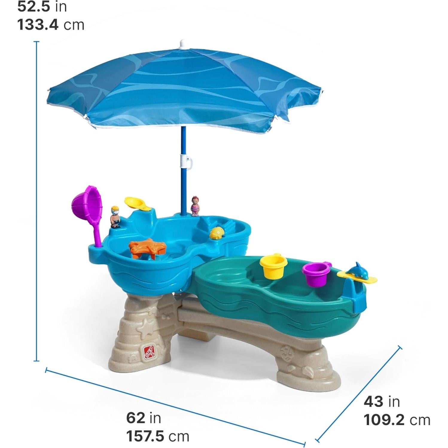 Mesa de Agua Spill & Splash Seaway Step2 con Paraguas y 11 Accesorios