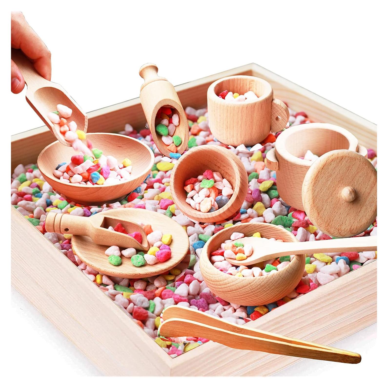 Caja Sensorial Montessori Yowlieu con 11 Herramientas de Madera