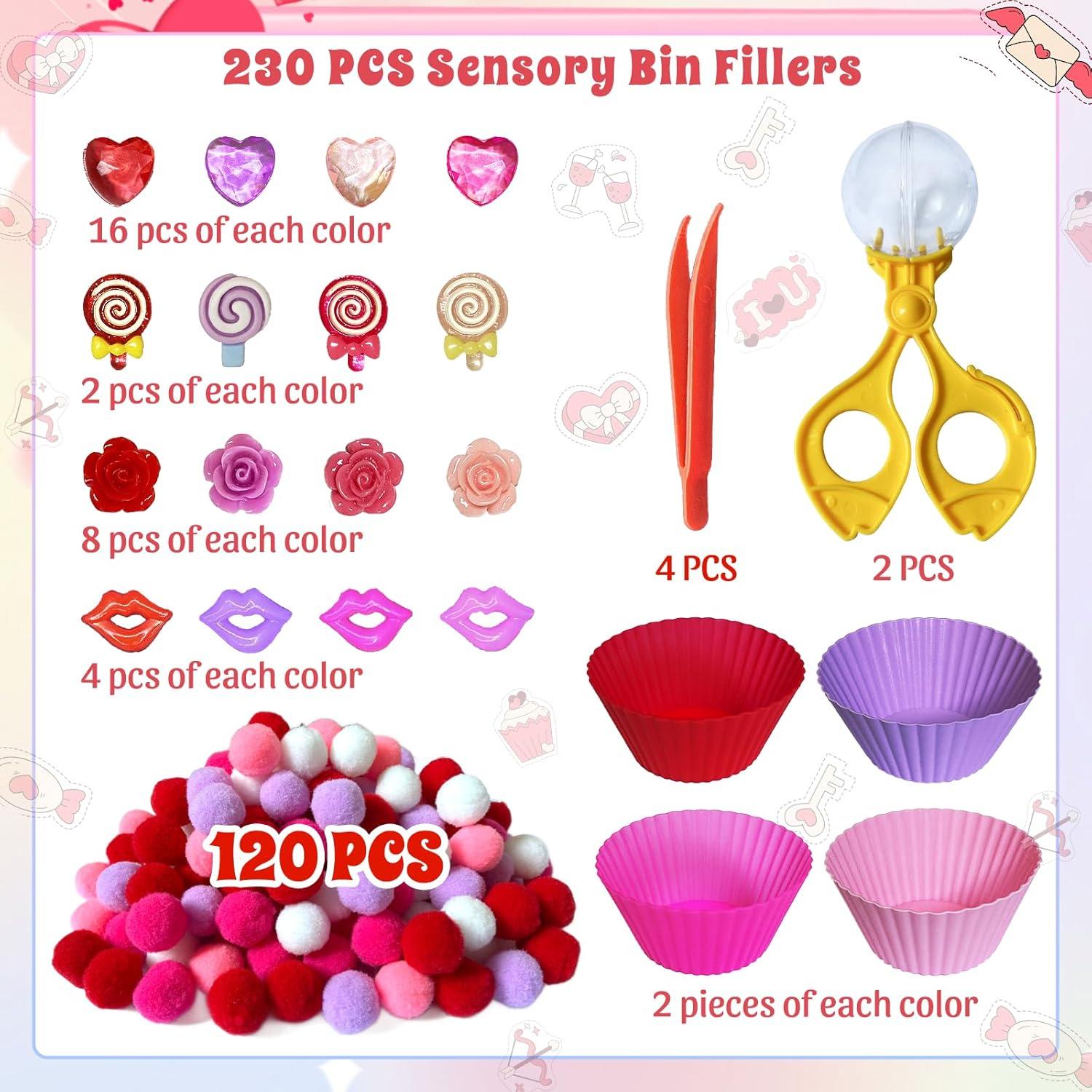 Set de Relleno de Bin Sensorial Unvola 230 Piezas para Niños