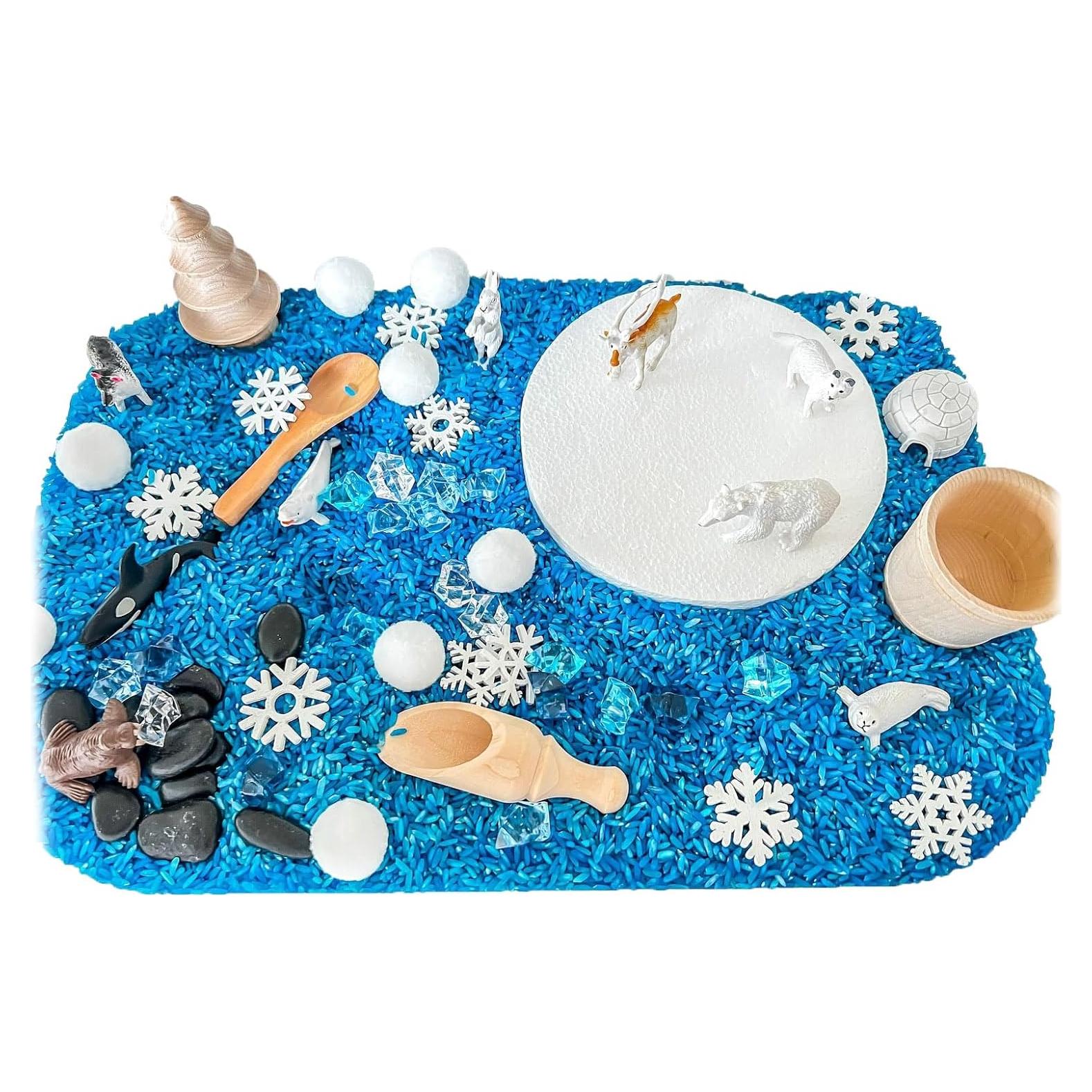 Bandeja Sensorial Montessori Animales Árticos - Juguetes Educativos