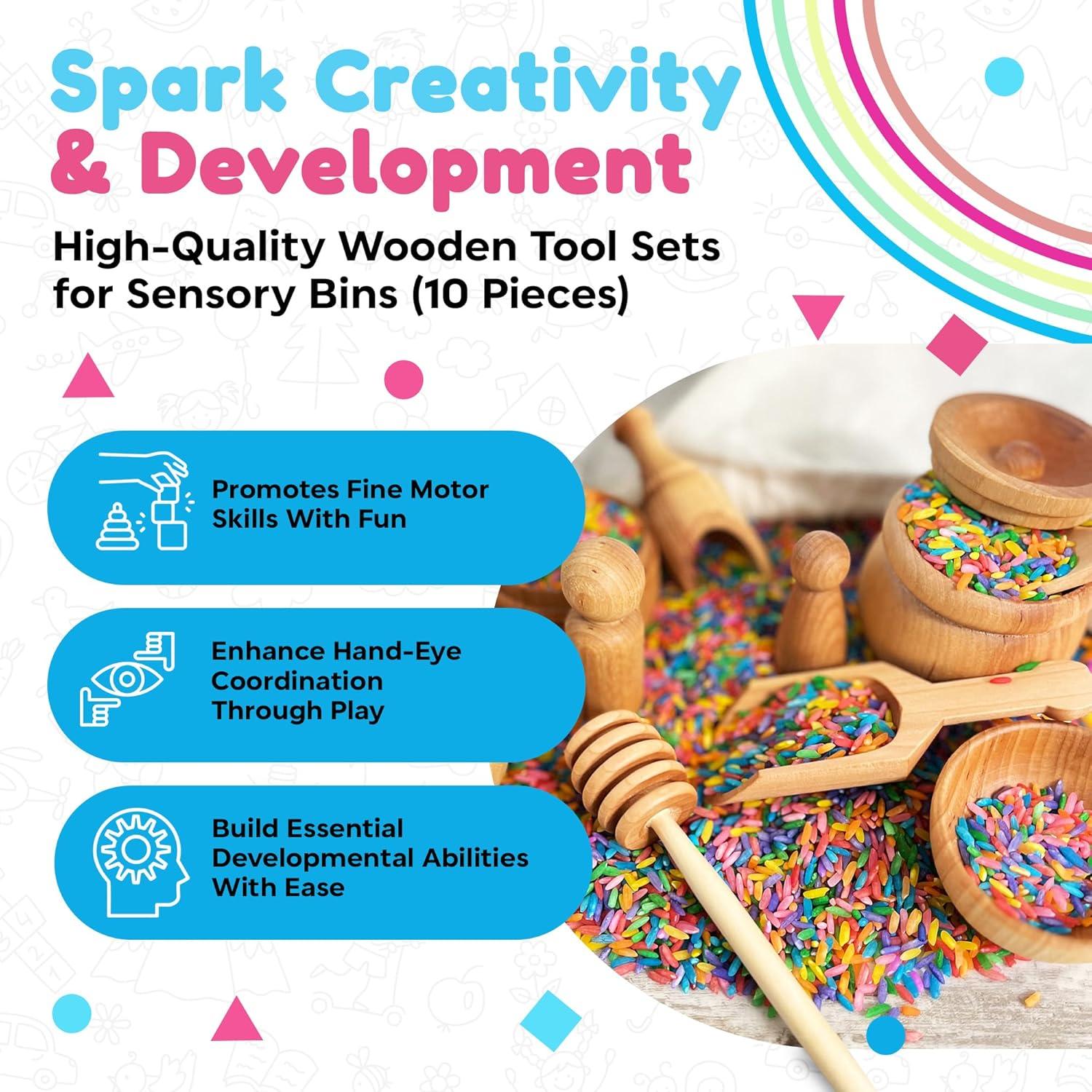 Juego de Herramientas de Madera Infantil Sensory-N-Stuff 10 Piezas