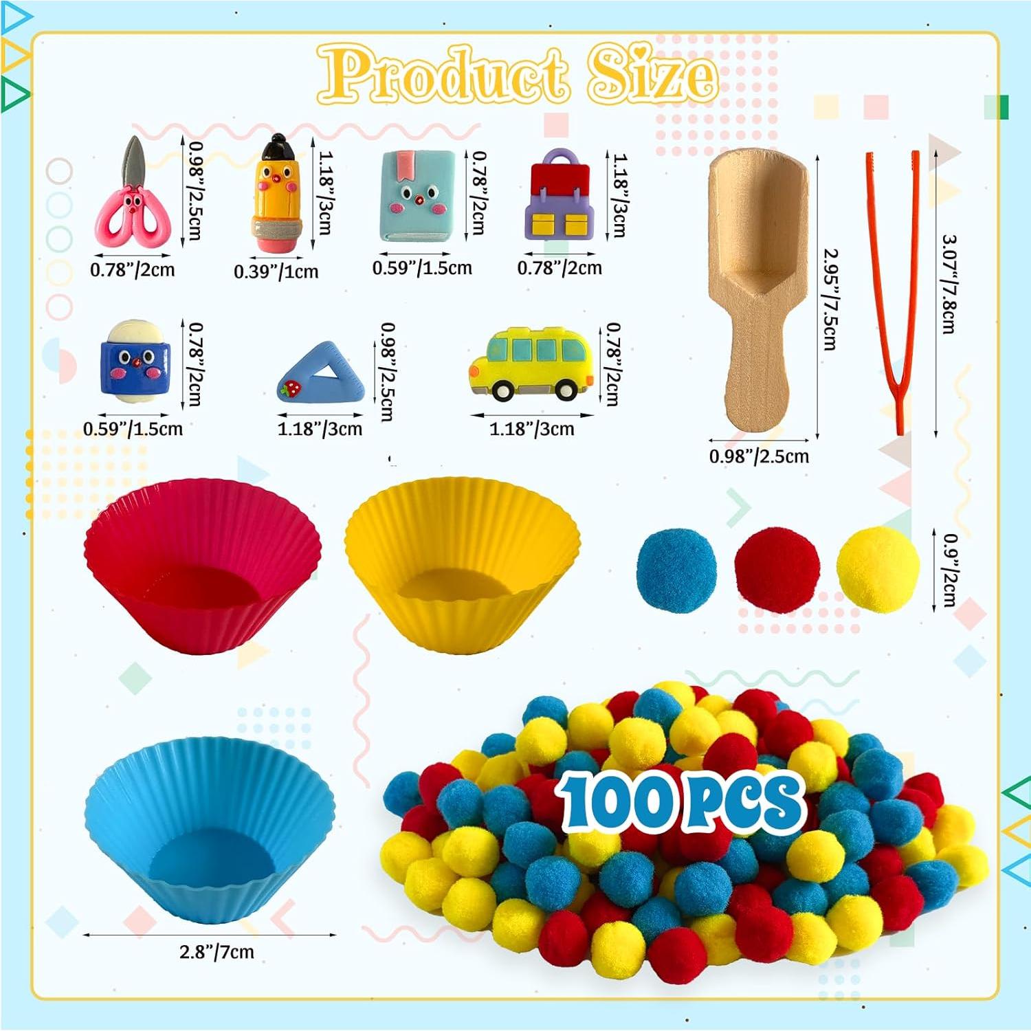 Set de Relleno de Bin Sensorial Unvola 154 Piezas Educativo