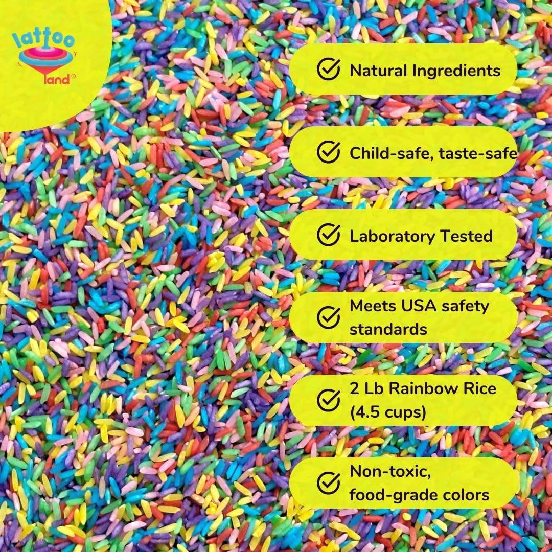 Relleno de Arroz Arcoíris Lattooland 0.91 kg para Juego Sensorial