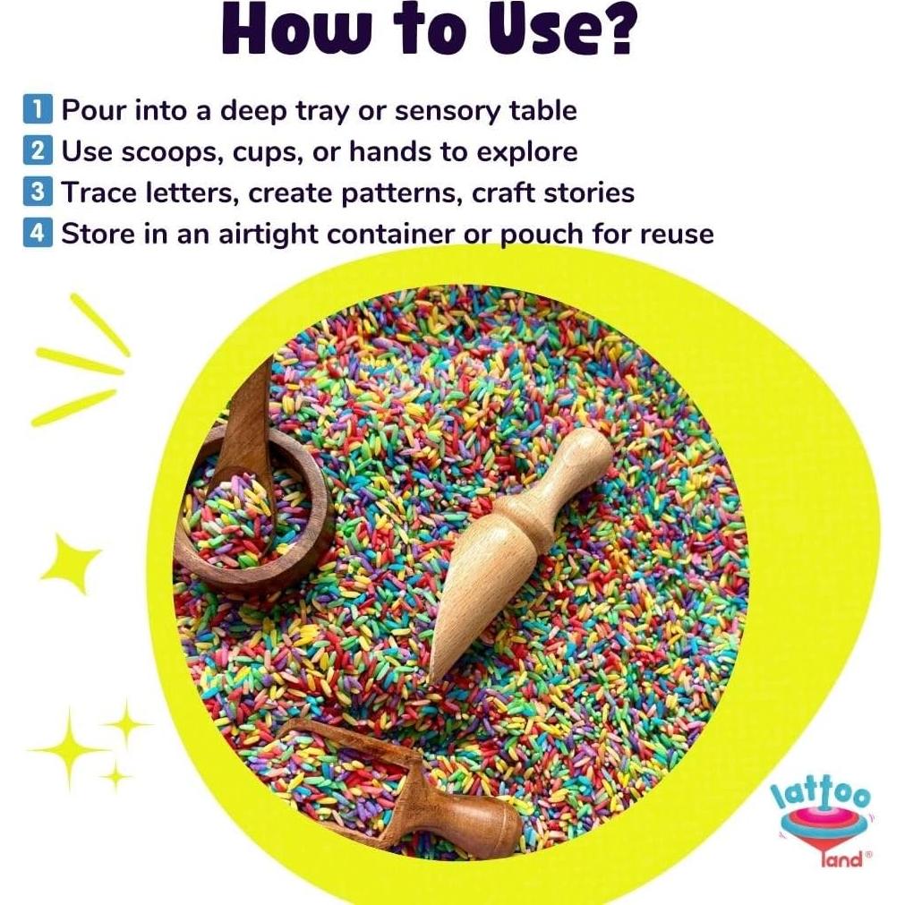 Relleno de Arroz Arcoíris Lattooland 0.91 kg para Juego Sensorial