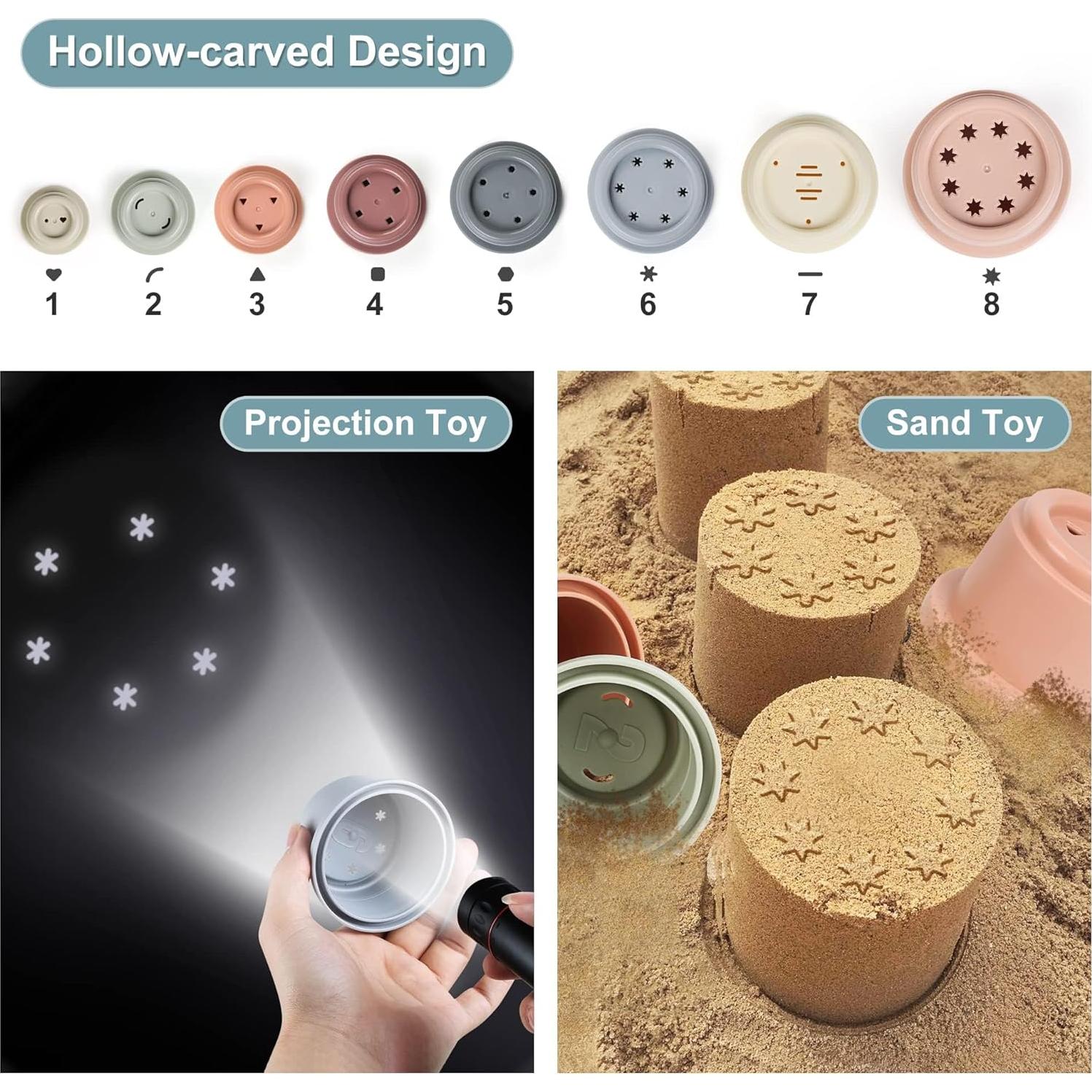 Tazas Apilables Montessori Tepear 8PCS para Bebés 6-12 Meses