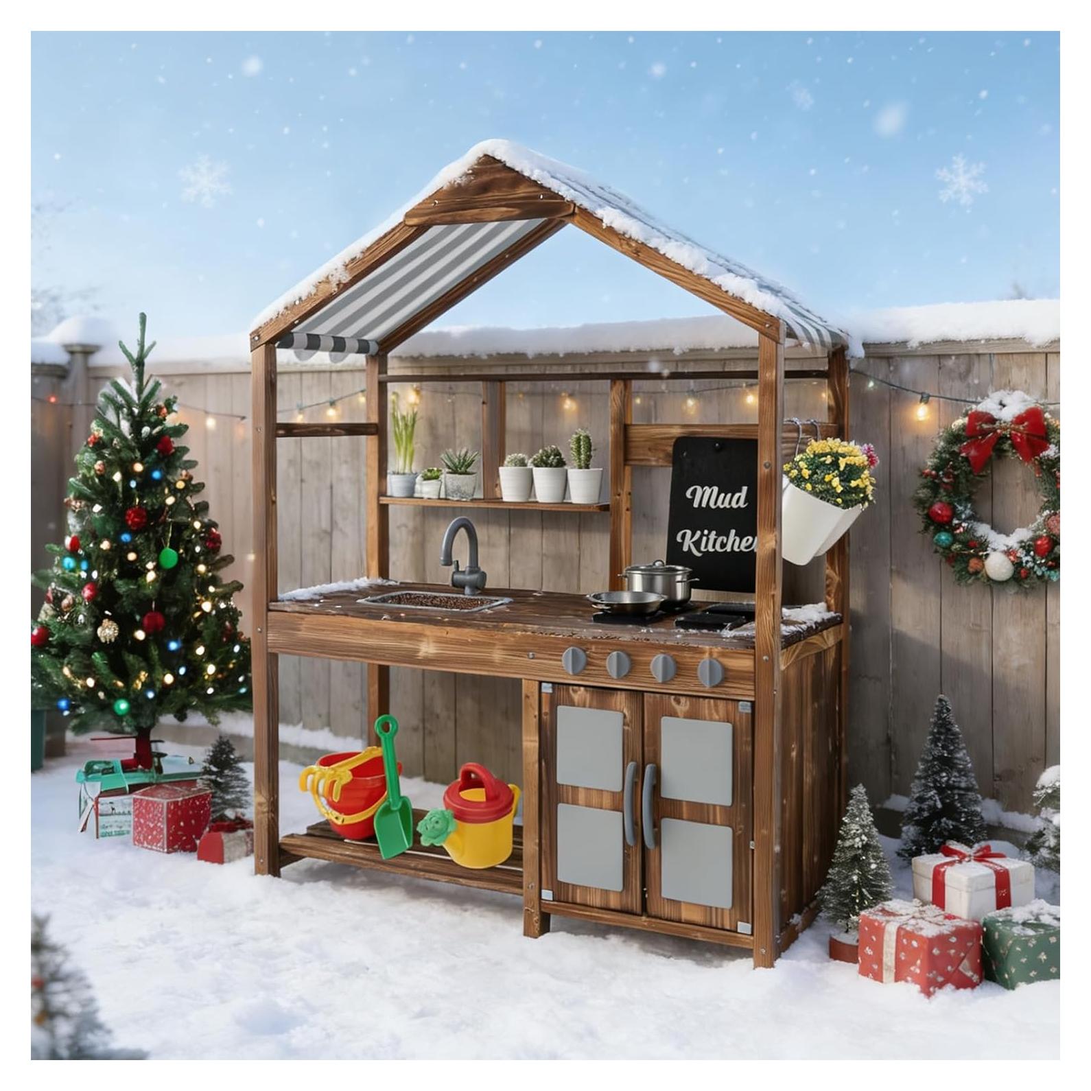 Cocina de Barro HONEY JOY para Niños con Toldito y Fregadero