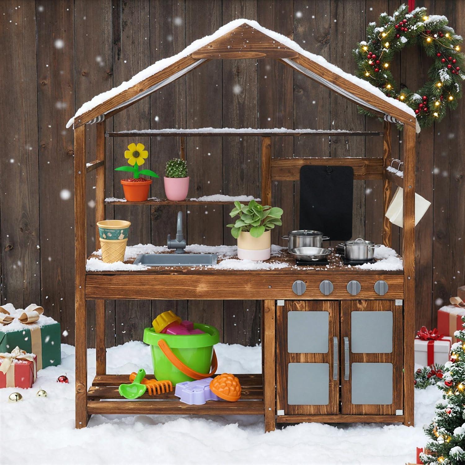 Cocina de Barro HONEY JOY para Niños con Toldito y Fregadero