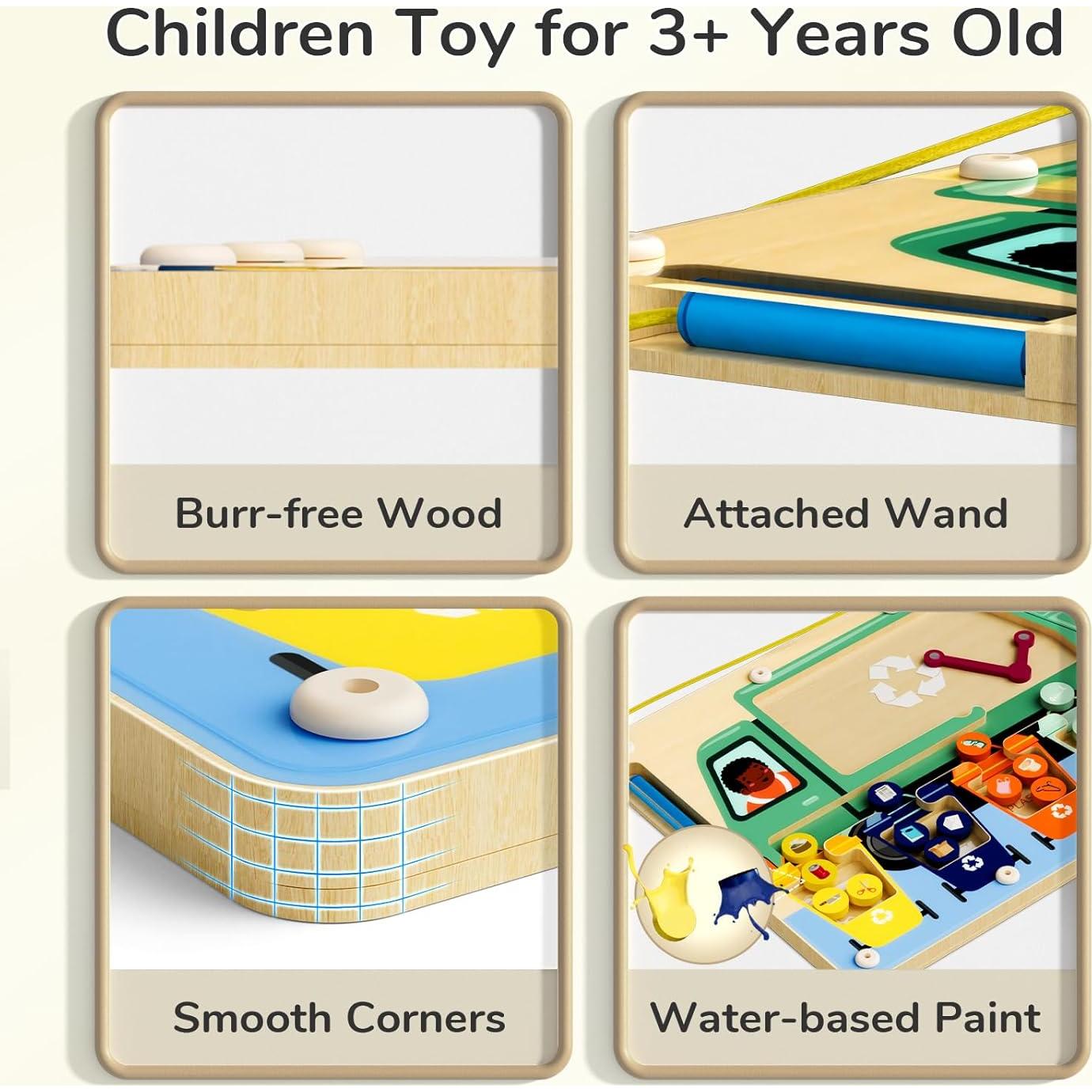 Tablero Magnético de Madera TOP BRIGHT para Niños 3 a 5 Años