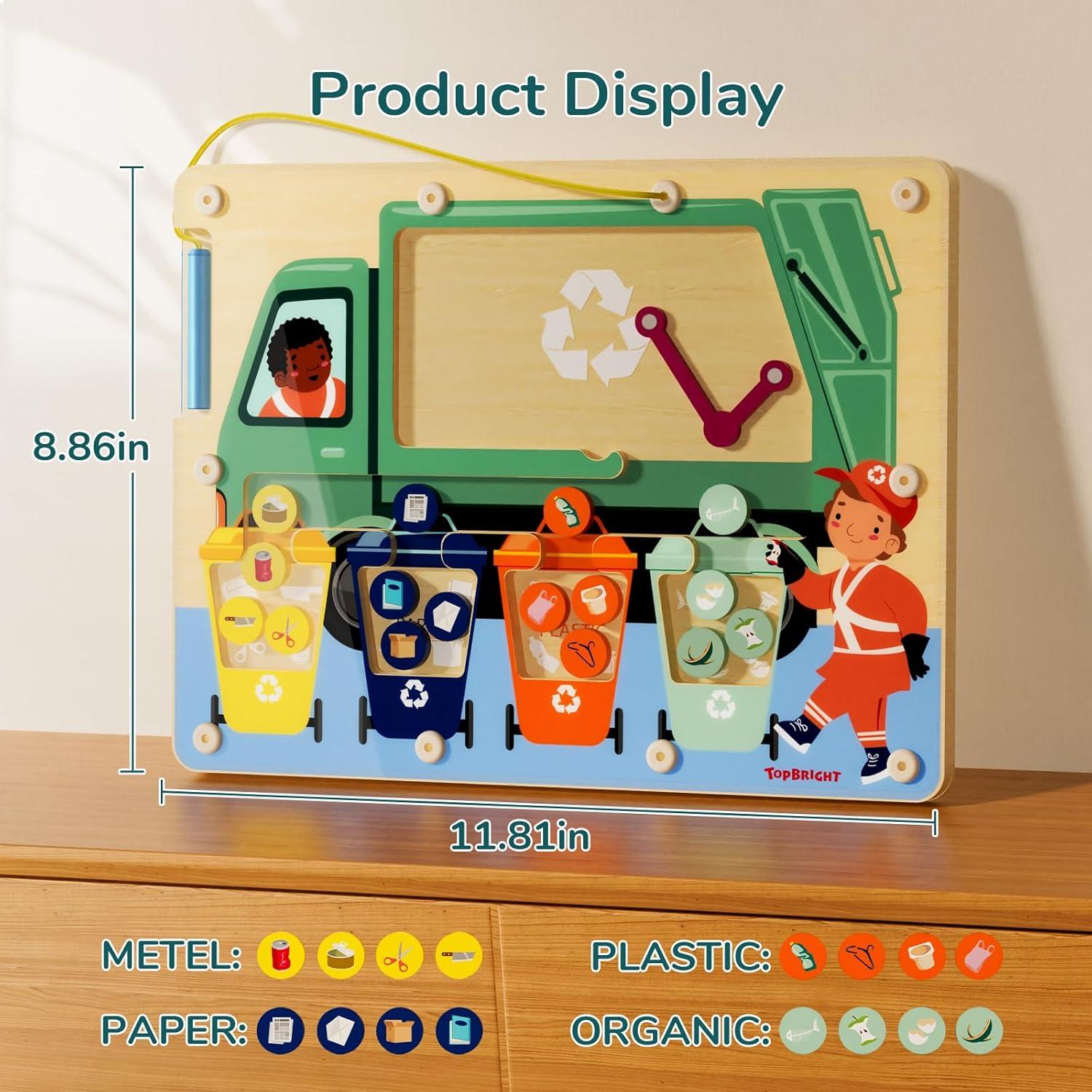 Tablero Magnético de Madera TOP BRIGHT para Niños 3 a 5 Años