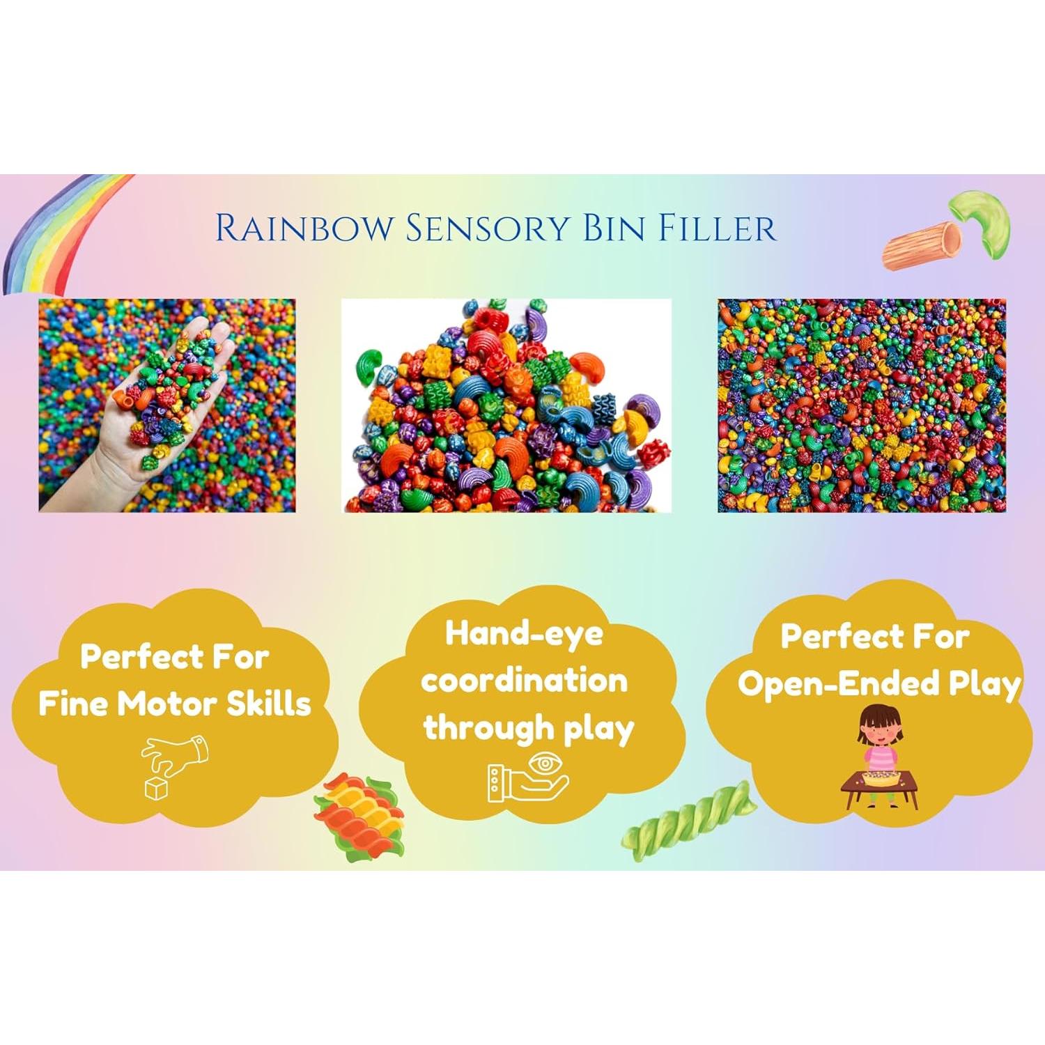 Relleno Sensorial Arcoíris Juguetes de Juego Abierto 6 Tazas