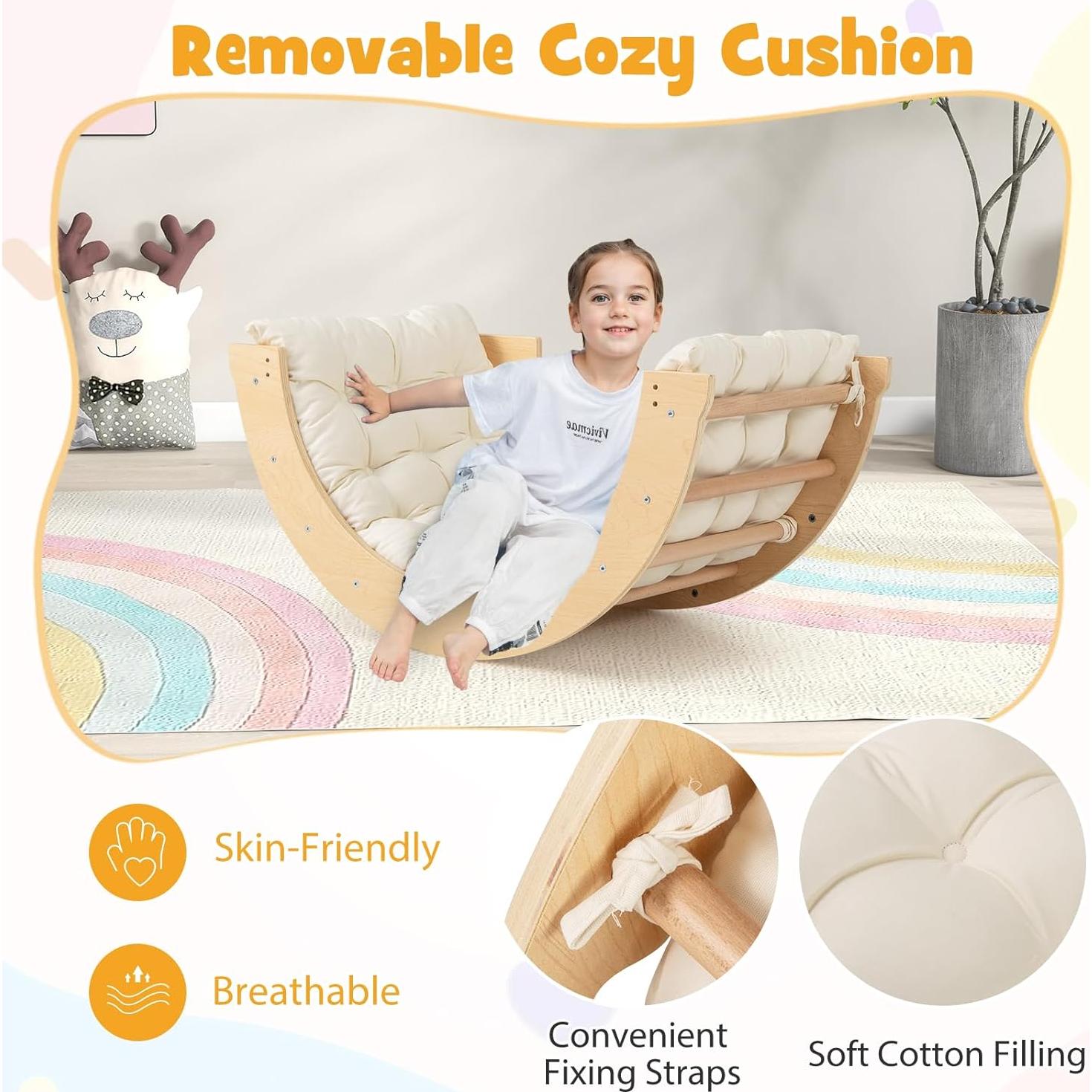 Arco Trepador de Madera HONEY JOY con Cojín y Mesa Sensorial