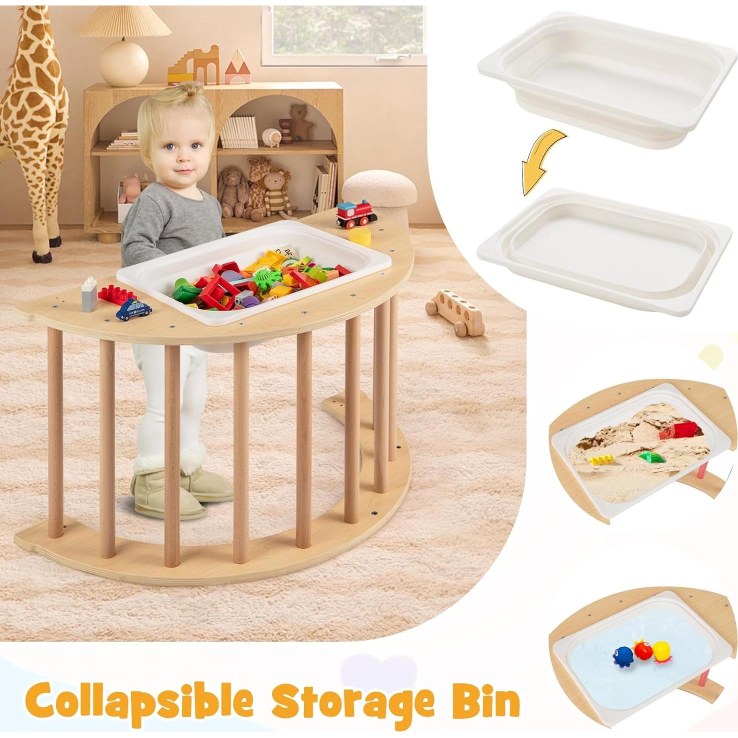 Arco Trepador de Madera HONEY JOY con Cojín y Mesa Sensorial