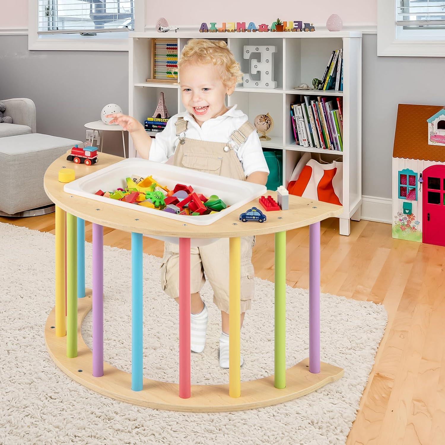 Arco Trepador de Madera HONEY JOY con Cojín y Mesa Sensorial