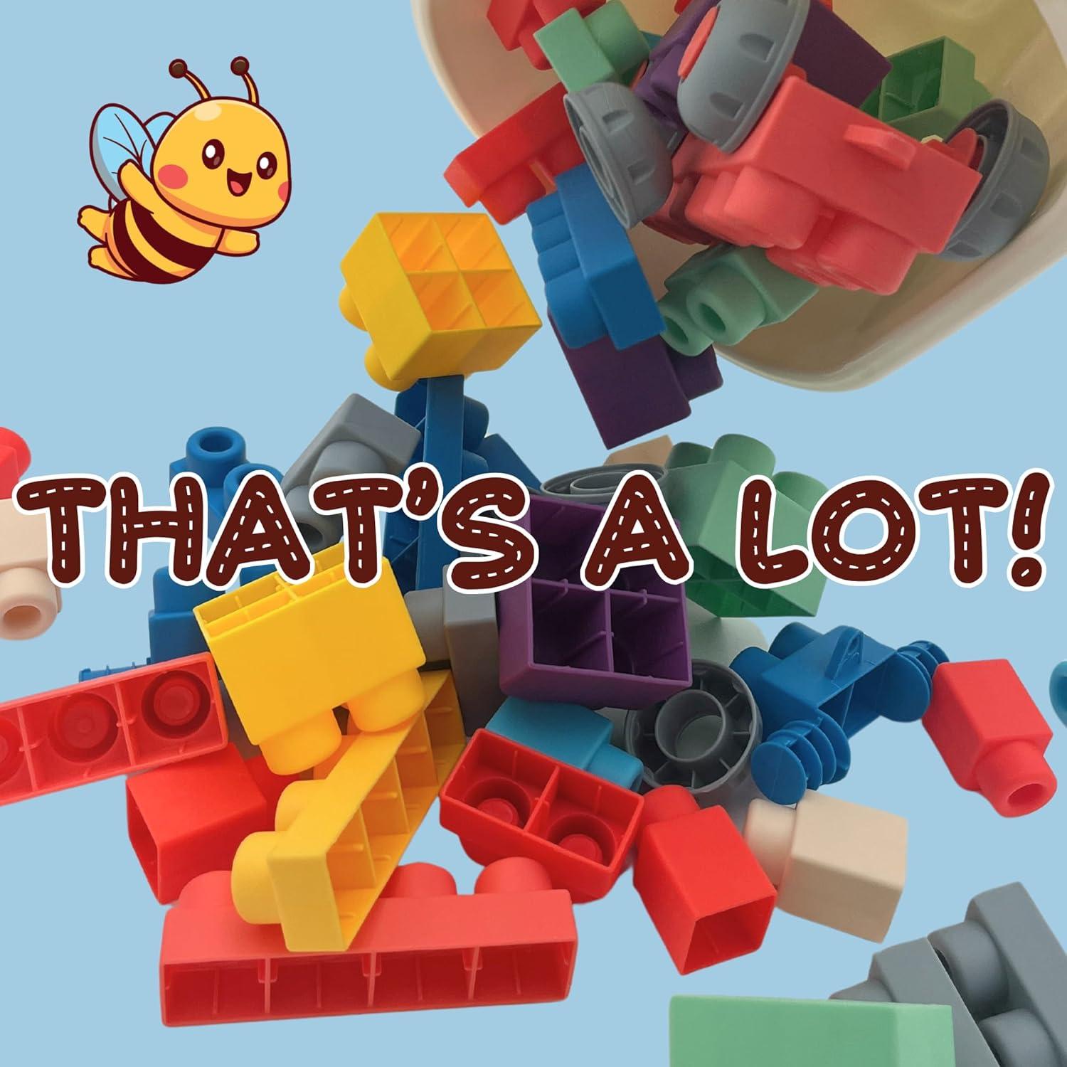 Bloques de goma suave WaBee Baby 50 piezas para niños 6m-3a