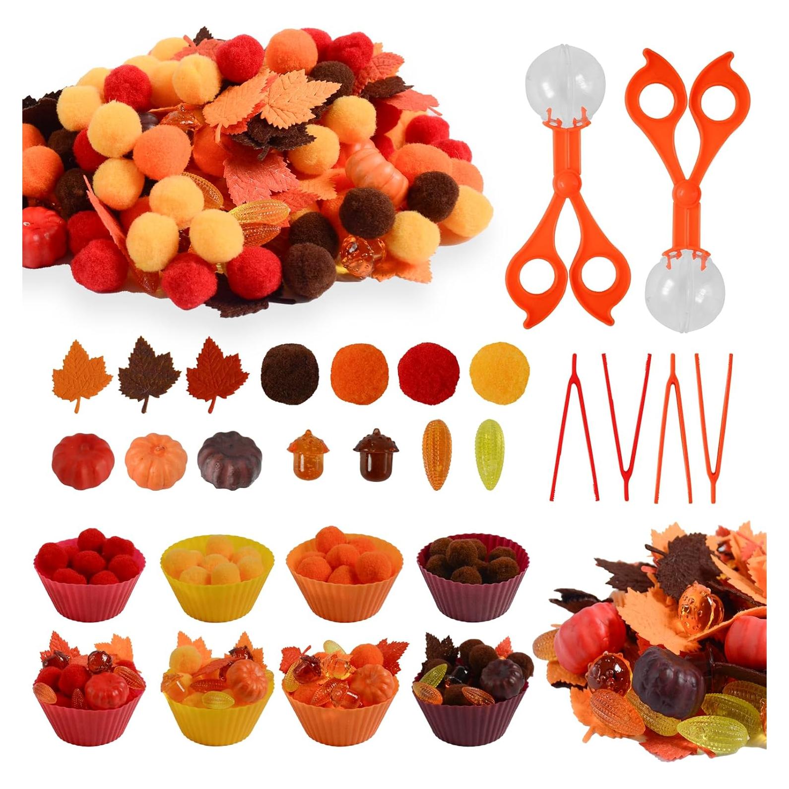 Set de Relleno de Bin Sensorial Otoño Unvola 212 Piezas