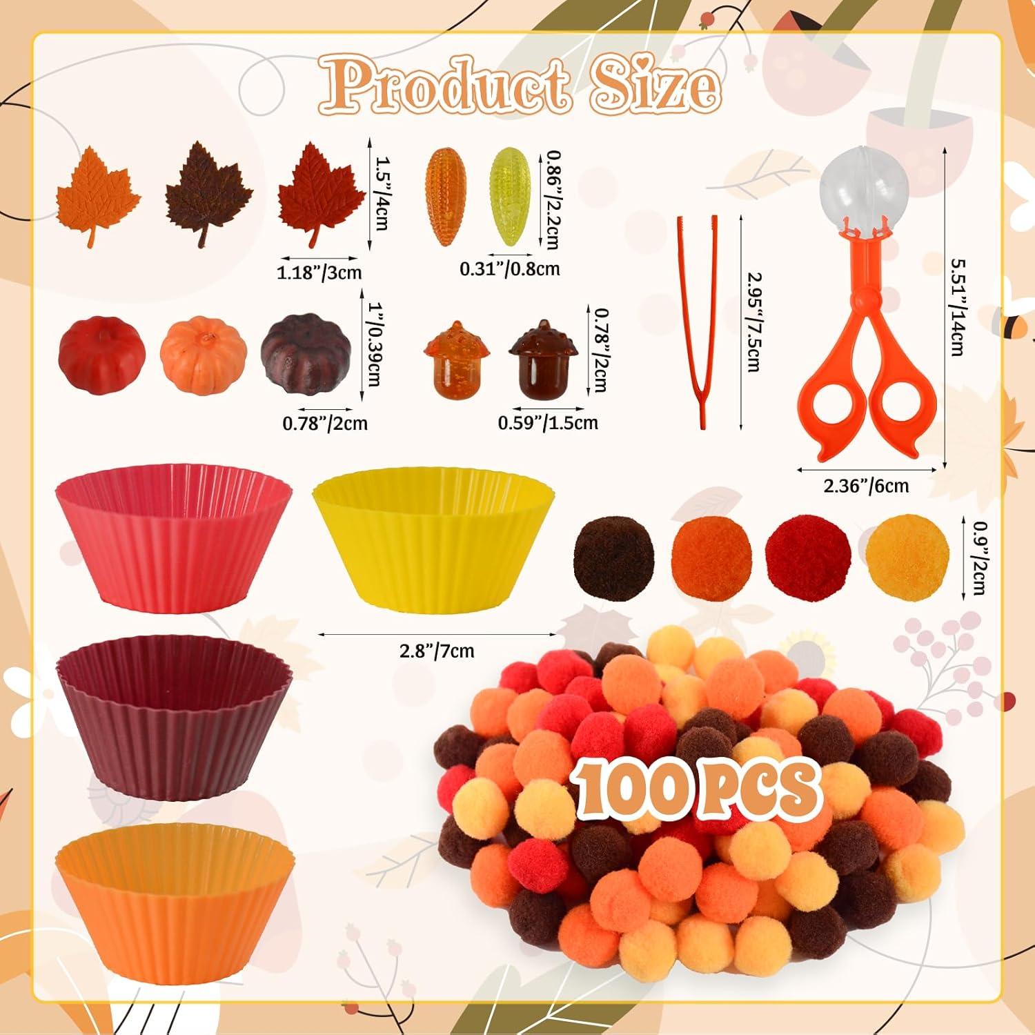 Set de Relleno de Bin Sensorial Otoño Unvola 212 Piezas