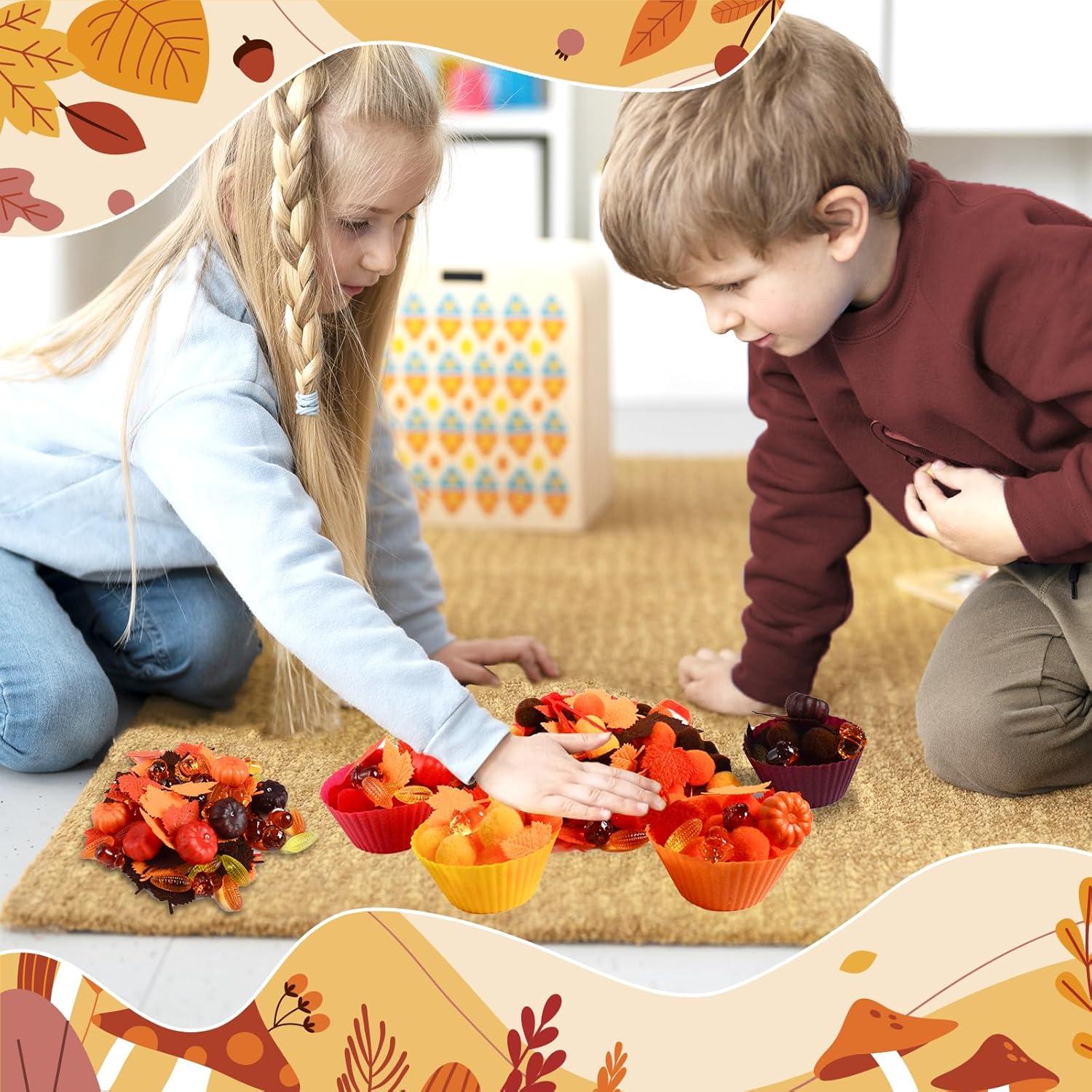 Set de Relleno de Bin Sensorial Otoño Unvola 212 Piezas