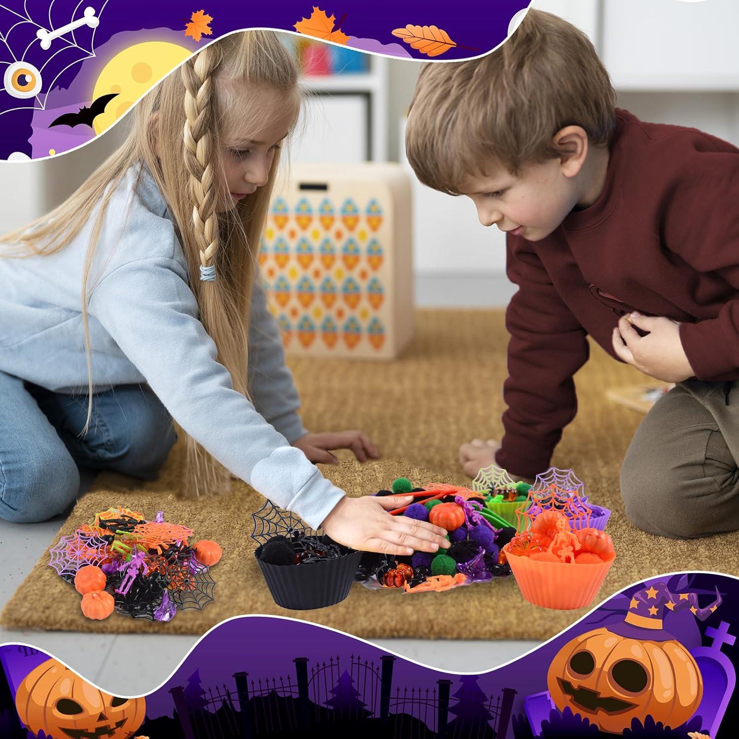 Set de Relleno de Bin Sensorial Halloween Unvola 174 Piezas