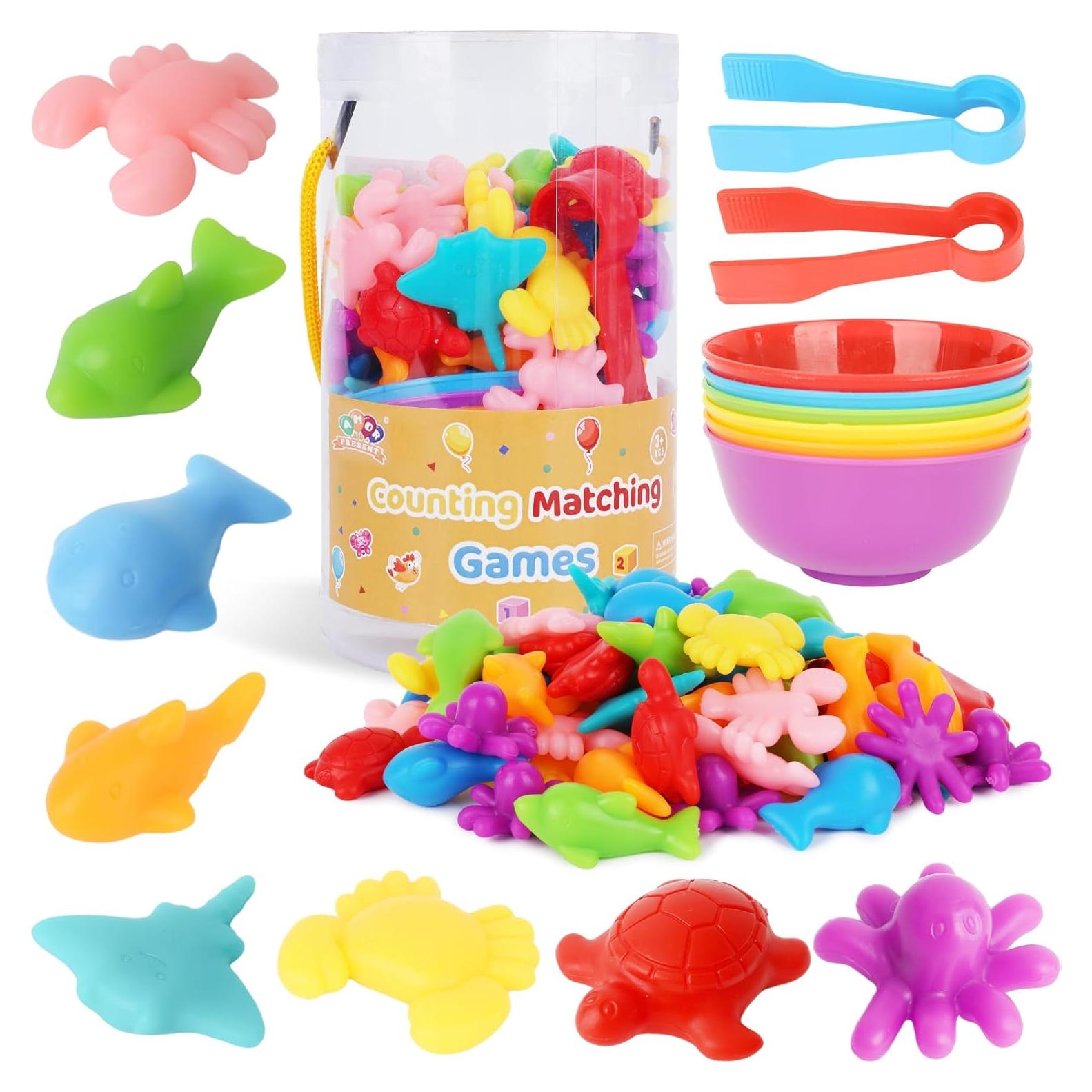 Juego de Emparejamiento de Animales del Océano AMOR PRESENT 64 PCS